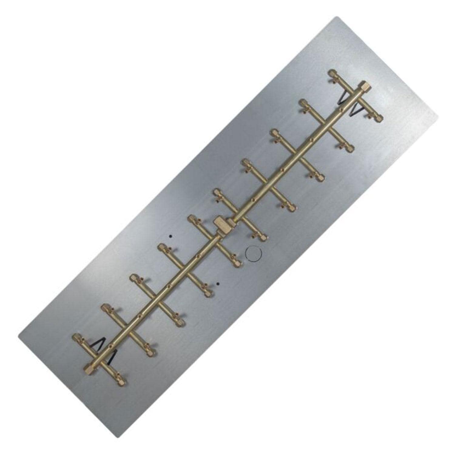 Warming Trends 38 3/4 X 7 Tree-Style Brass Natural Gas/Propane Burner & 44 X 14-in Plate