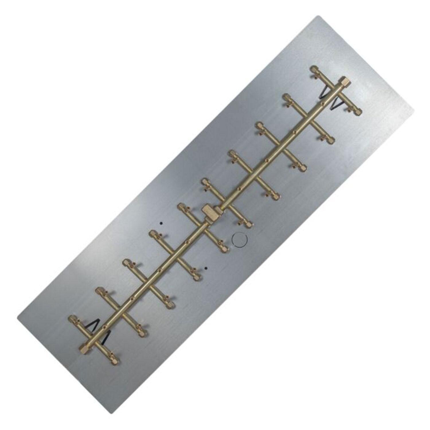 Warming Trends 38 3/4 X 7 Tree-Style Brass Natural Gas/Propane Burner & 44 X 14-in Plate