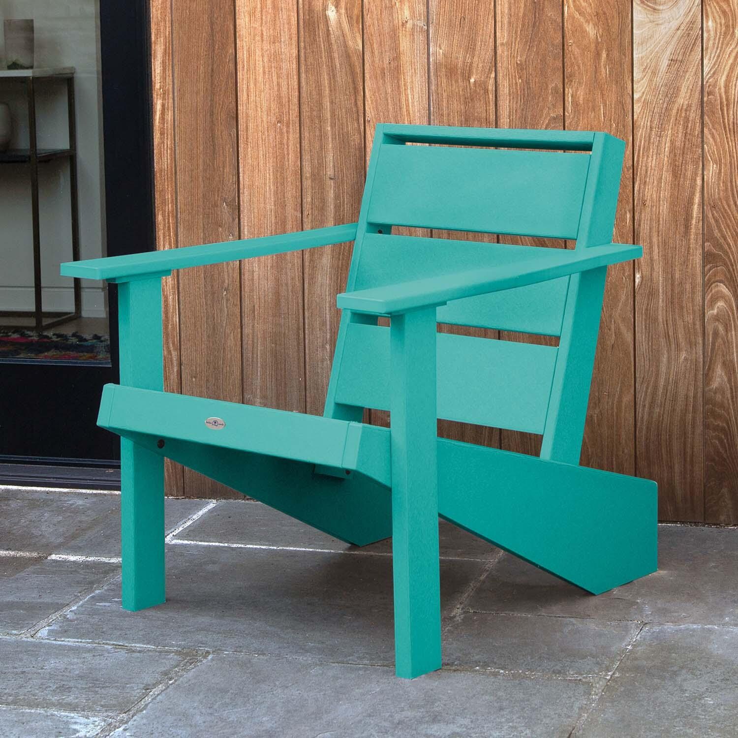 Hazel Cove Recycled Plastic Adirondack Chair in Seaglass Blue by Lakeview Outdoor Designs - Lifestyle thumbnail