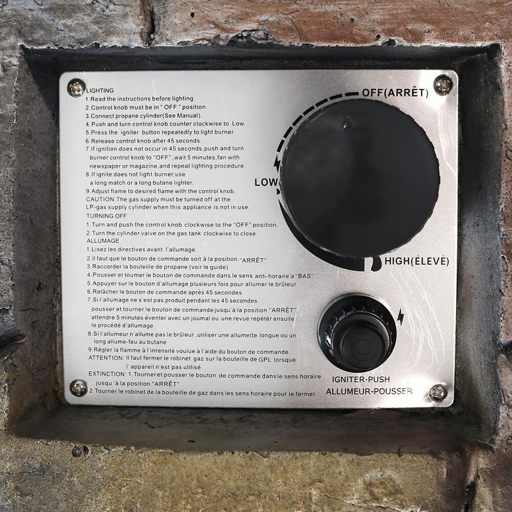 Ultimate Patio 30-Inch Round Cast Stone Propane Gas Fire Pit - Control thumbnail