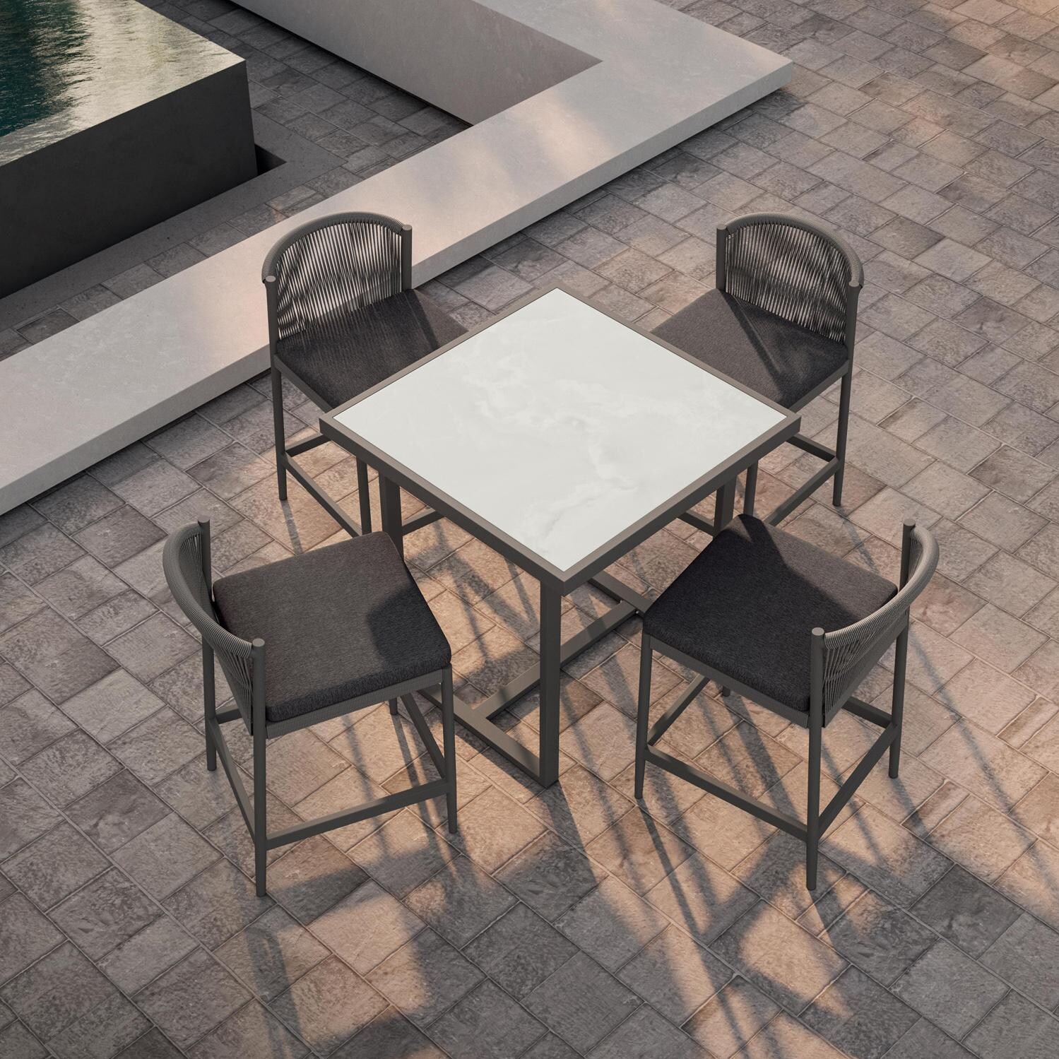 Catalina 5 Piece Bar Set with Helena Dekton Table Top By Azzurro Living - Set - Lifestyle thumbnail