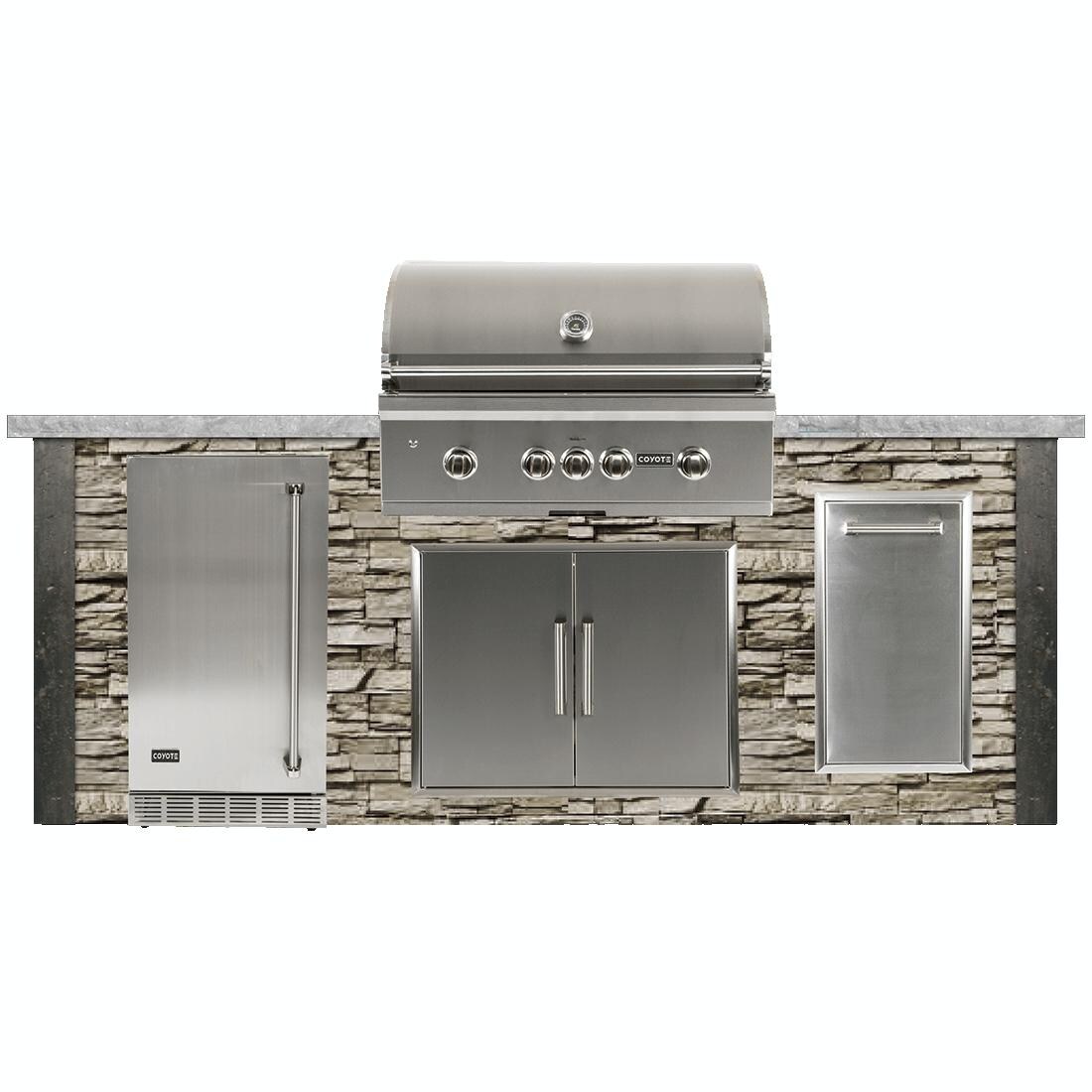 Coyote ReadyToAssemble 8 Ft Outdoor Kitchen Island With 36Inch S