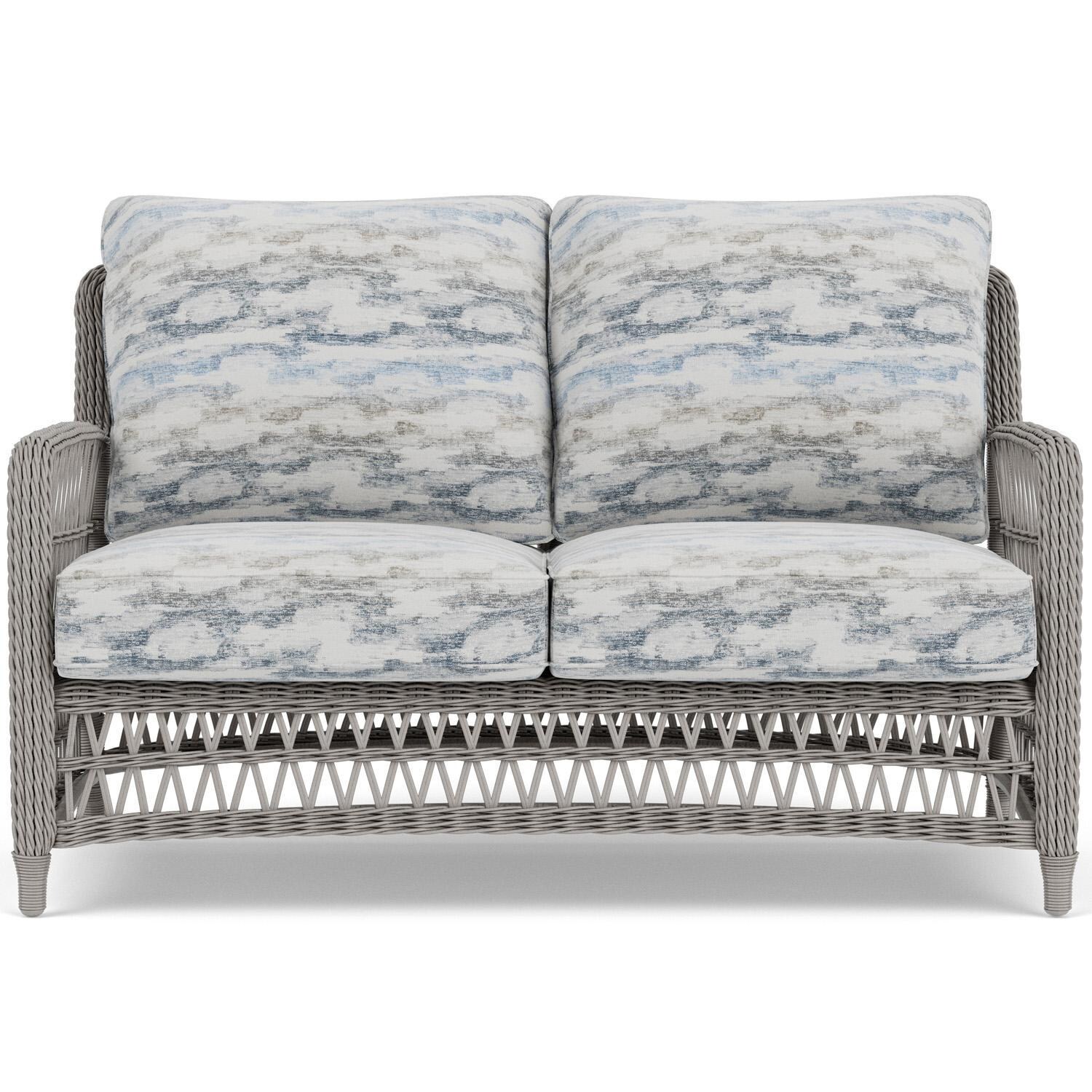 Lloyd Flanders Mackinac Loveseat in Putty Finish with Stratosphere Cloud Fabric thumbnail