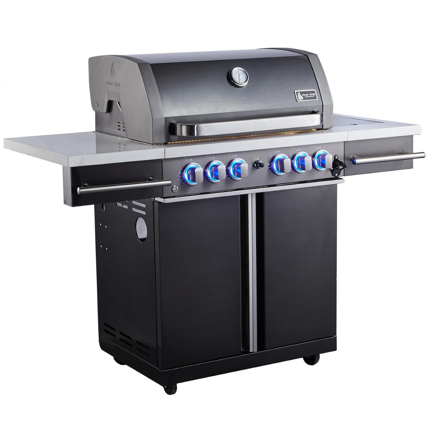 Mont Alpi - S-470 - Supreme 4-Burner Cart Propane Gas Grill - Left Angle thumbnail