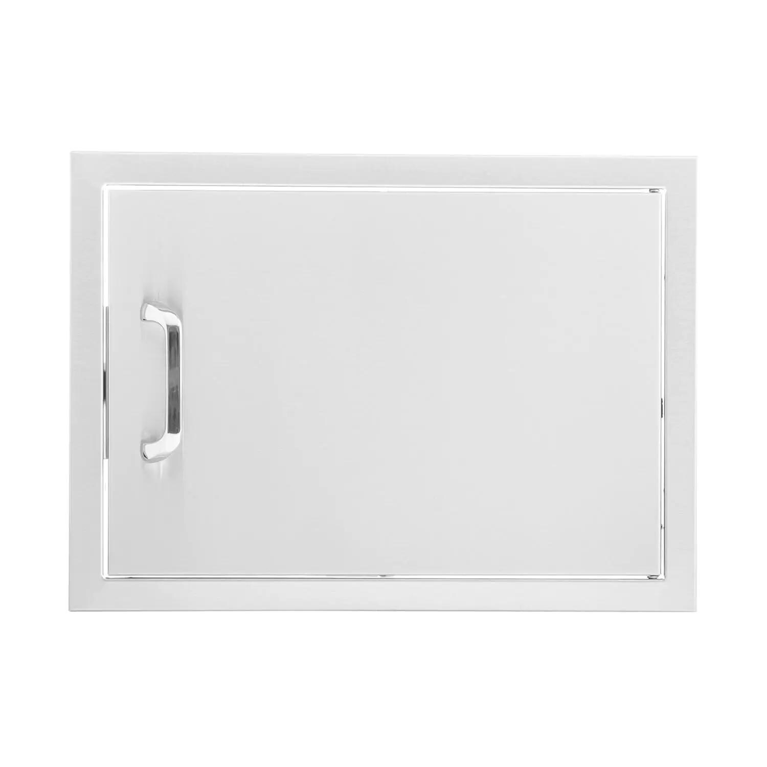 BBQGuys Signature 24-in Contempo/Traditional Stainless Steel Reversible Single Access Door - Traditional Horizontal - White Background thumbnail