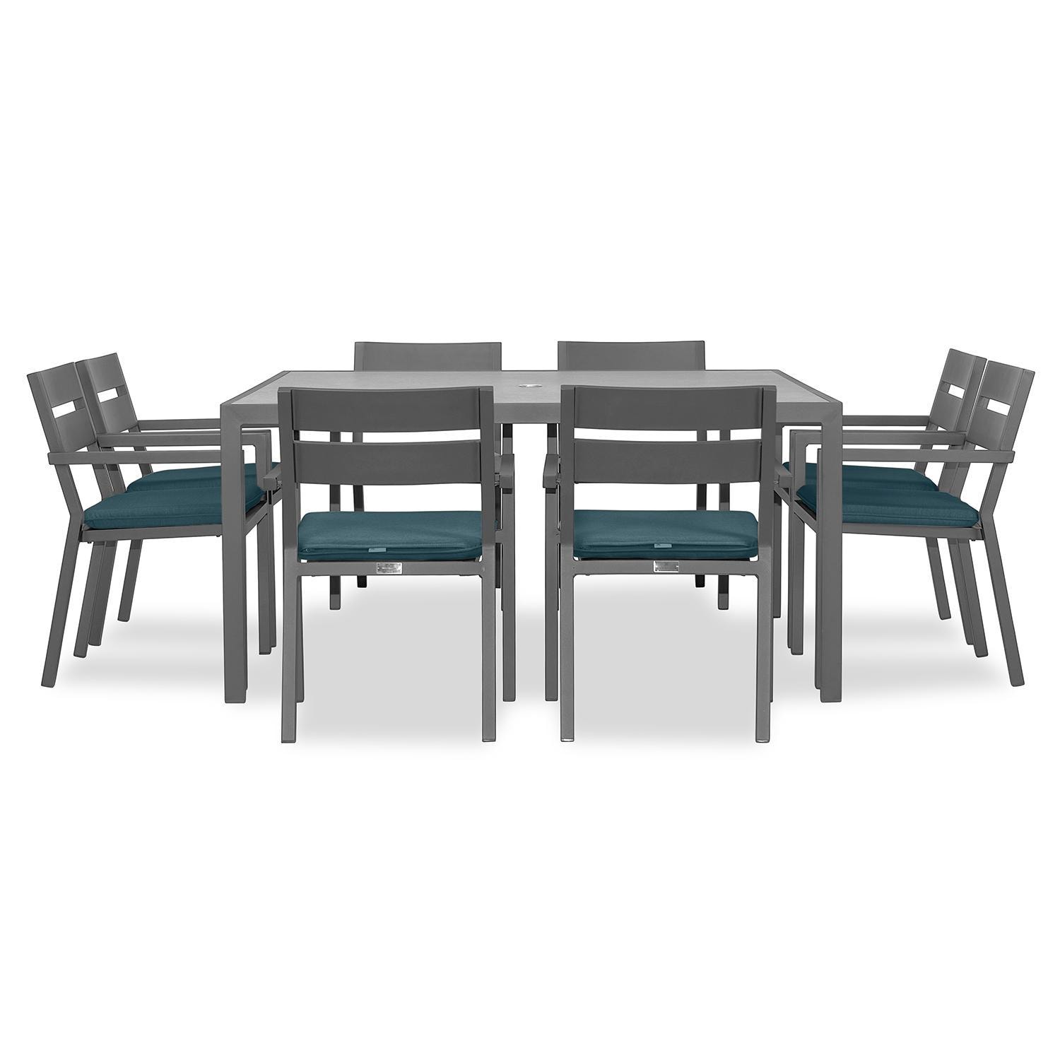 Calm Bay 9 Pc Square Dining Set in Slate/Cast Lagoon by Lakeview - White Background 3 thumbnail