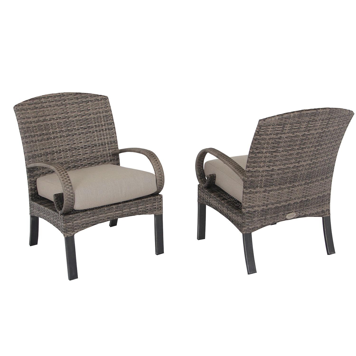 Captiva Isle 2 Pc Fully Woven Back Aluminum Dining Chairs by Lakeview Outdoor Designs