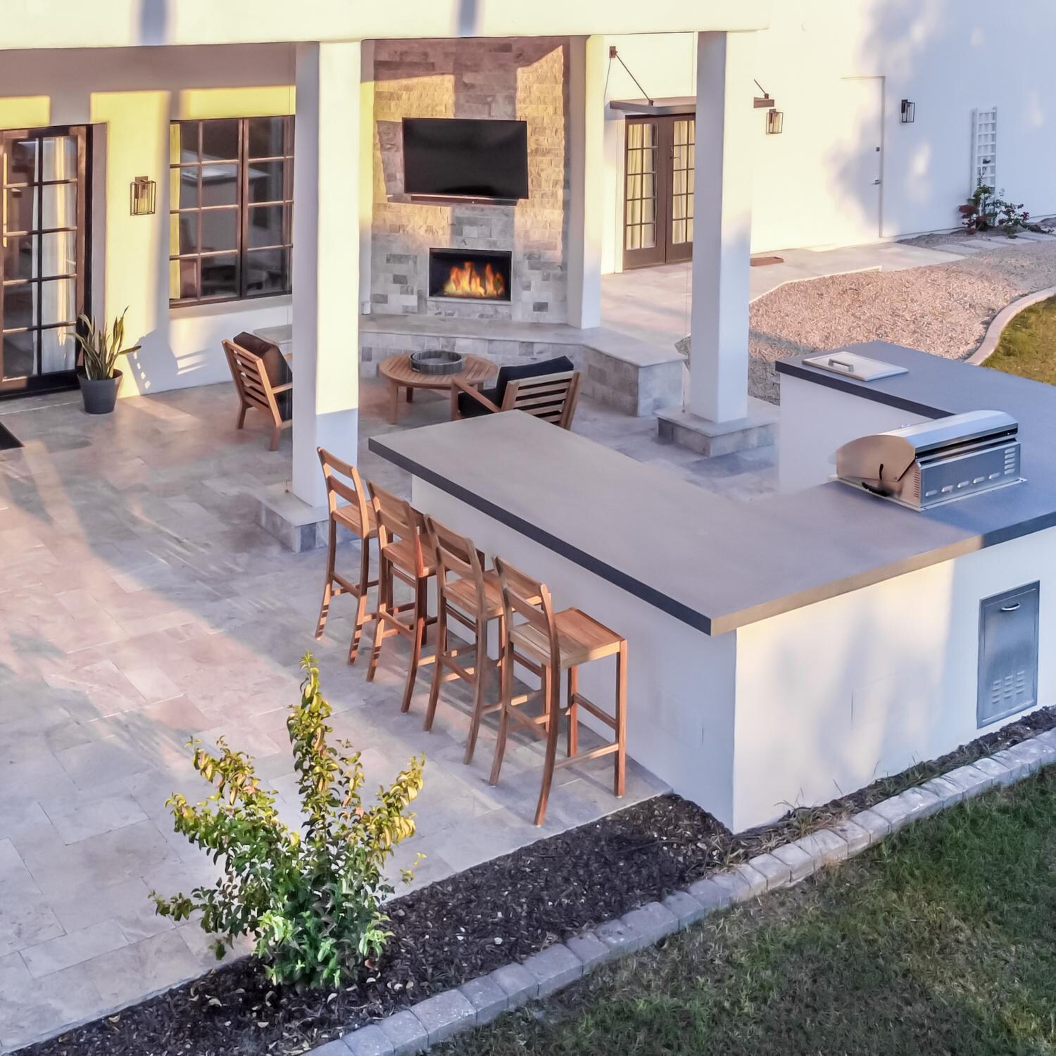 Teak + Table Friday Bar Chair - Outdoor Bar - Lifestyle thumbnail