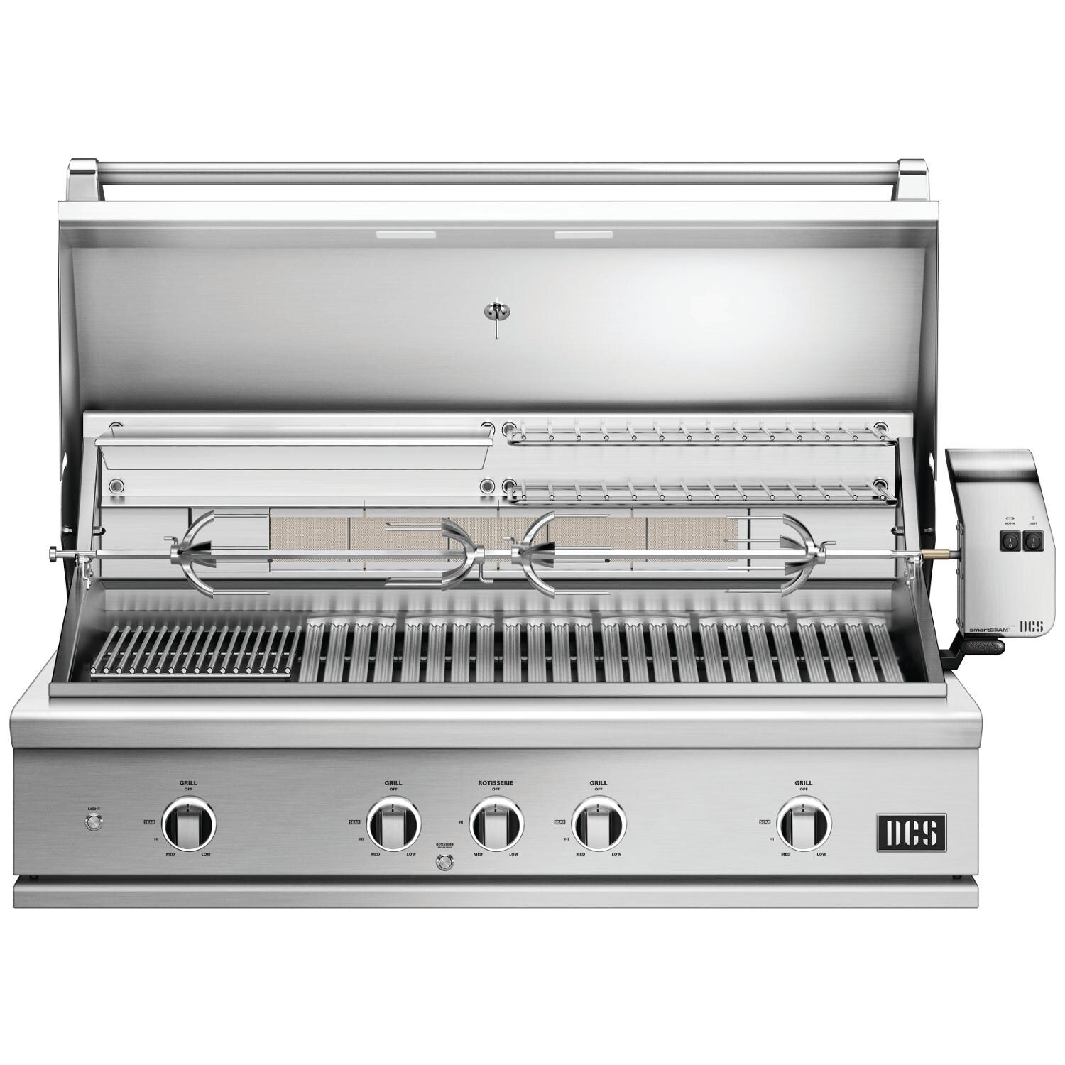 DCS BE1-48RC-N Series 9 Evolution 48-Inch Built-In Natural Gas Grill With Rotisserie - Hood Open thumbnail