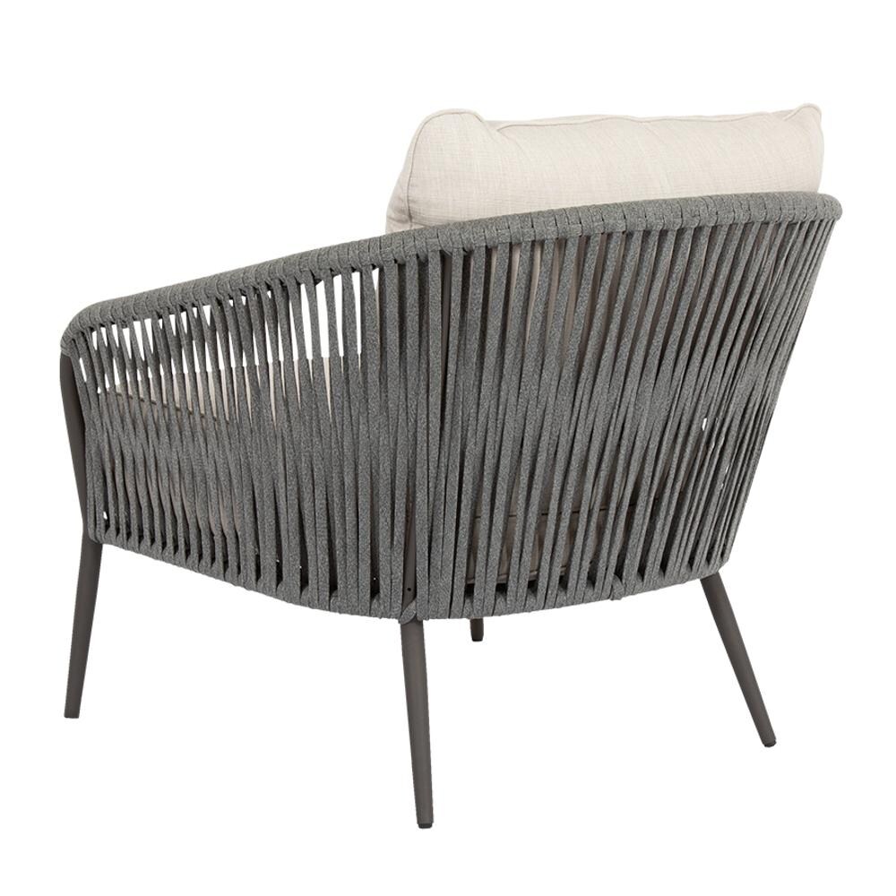 Sunset West - 4201-21-57005 - Florence Olefin Rope & Aluminum Patio Club Chair W/ Sunbrella Echo Ash Cushions - Rear View thumbnail