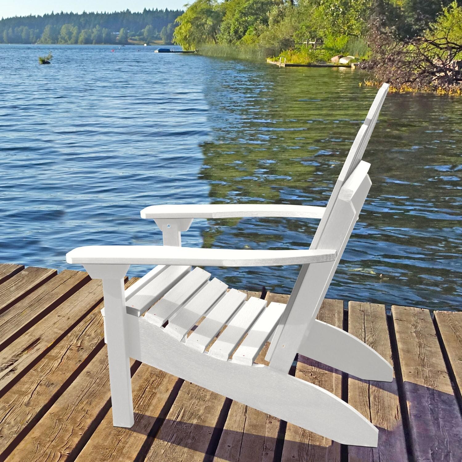 Lakeview The Charmville Adirondack Chair - White - Side View thumbnail
