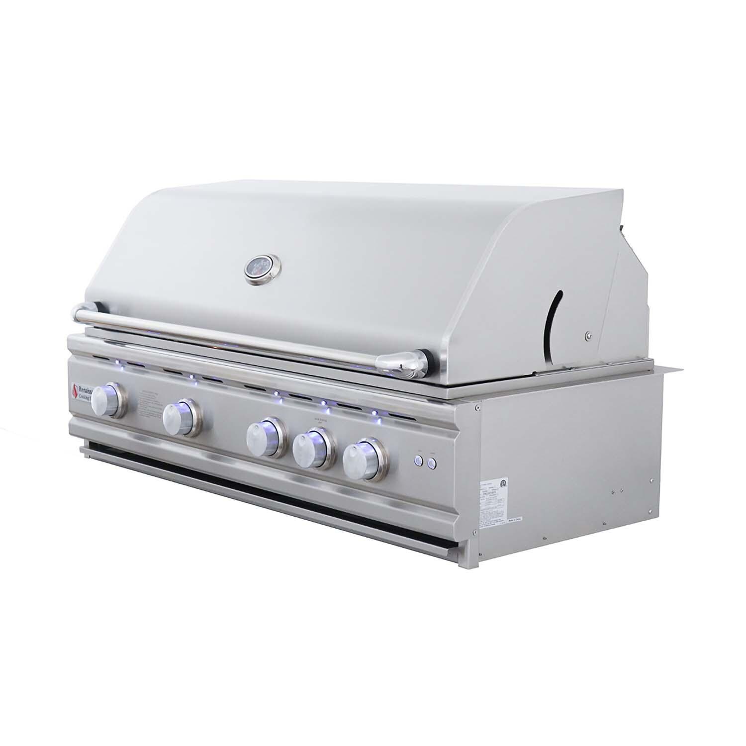 RCS RON42B Cutlass Pro 42 Inch Built-In Natural Gas Grill - Right Angled View - White Background thumbnail