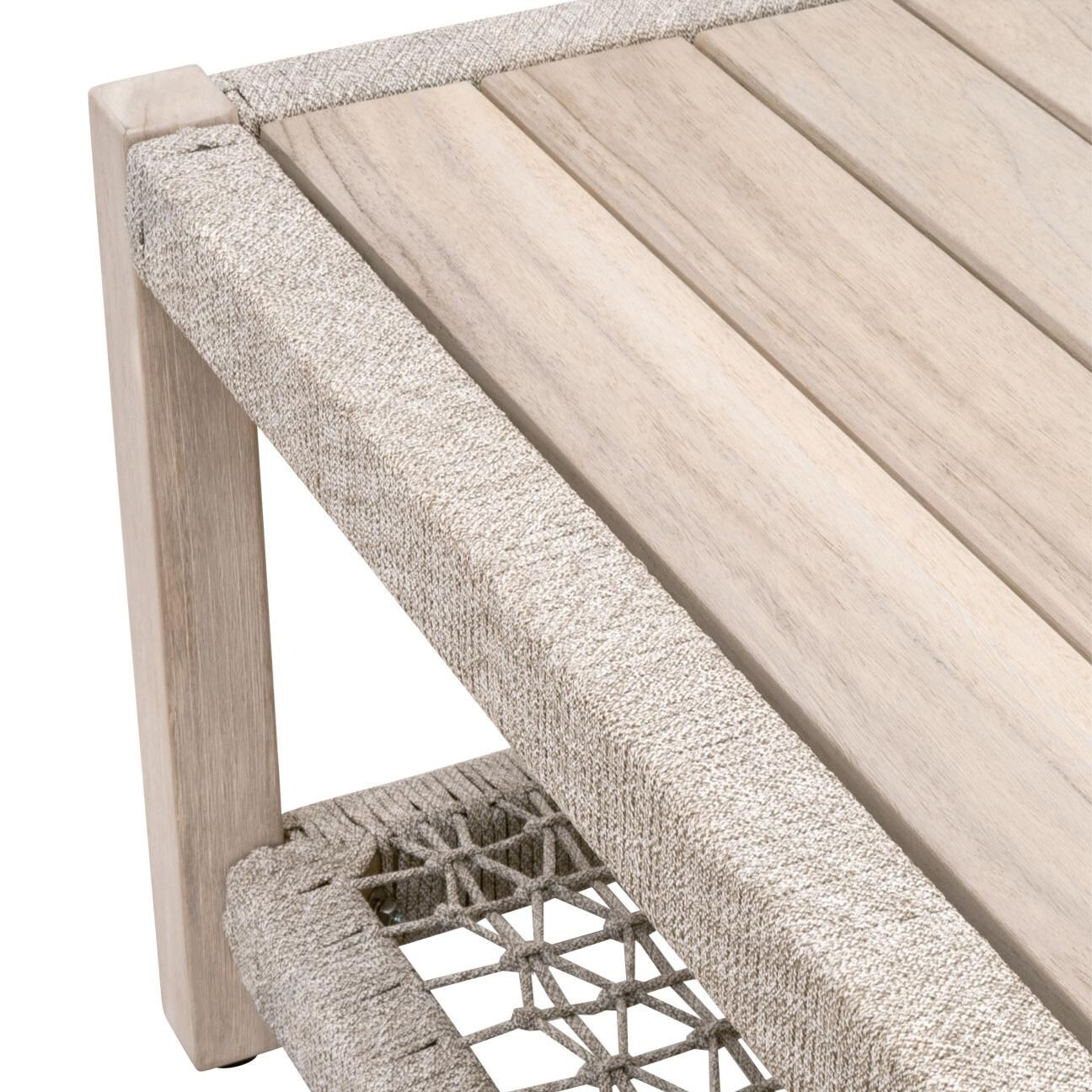 Lakeview Heritage Way Taupe & White Woven Rope Coffee Table - Top Detail thumbnail