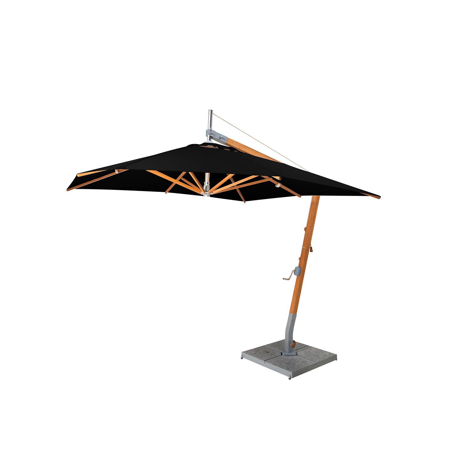 Bambrella Sirocco 8.5 Ft. Square Sidewind Bamboo Umbrella - Black Canopy