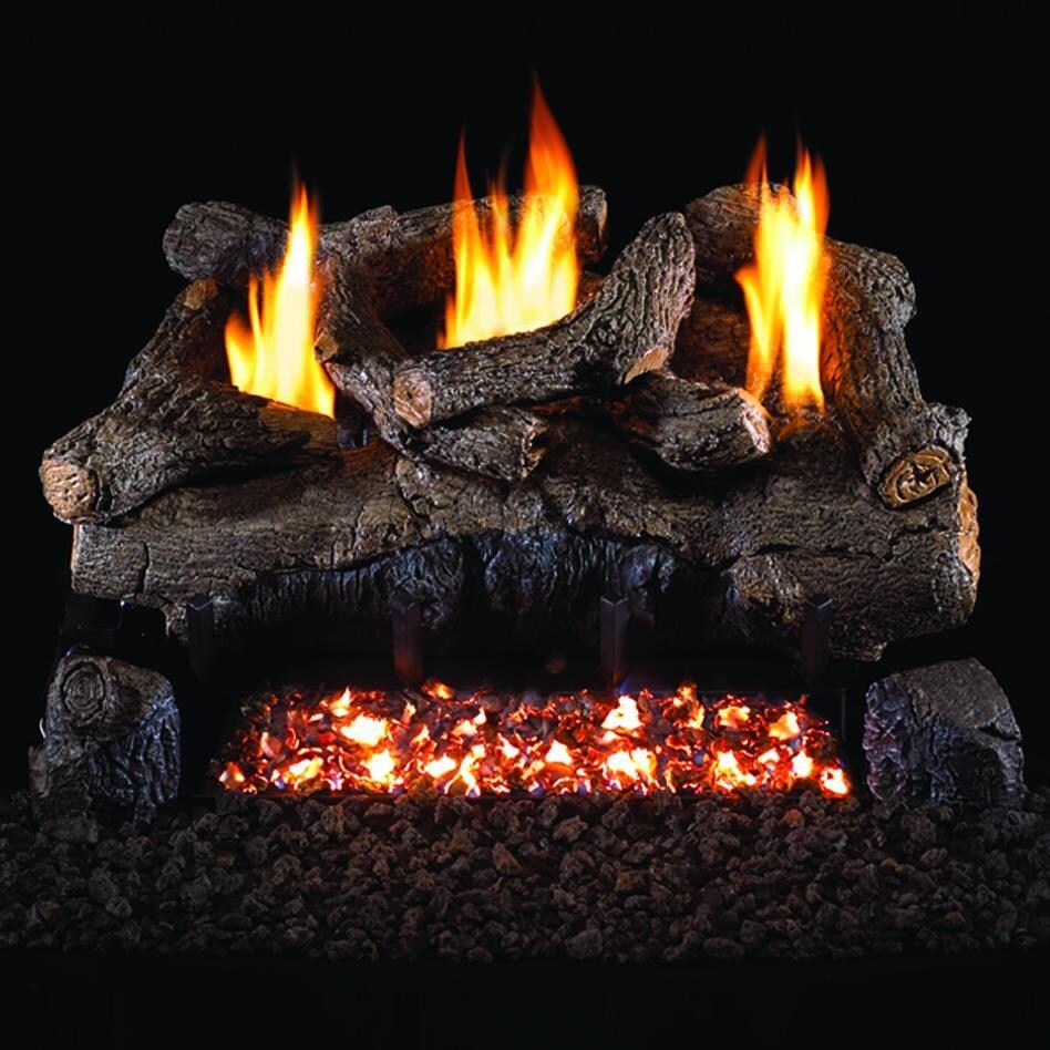 Peterson Real Fyre 30-Inch Evening Fyre Gas Log Set With Vent-Free Natural Gas ANSI Certified G18 Burner - Electronic Non-Standing Pilot And Variable Flame Remote