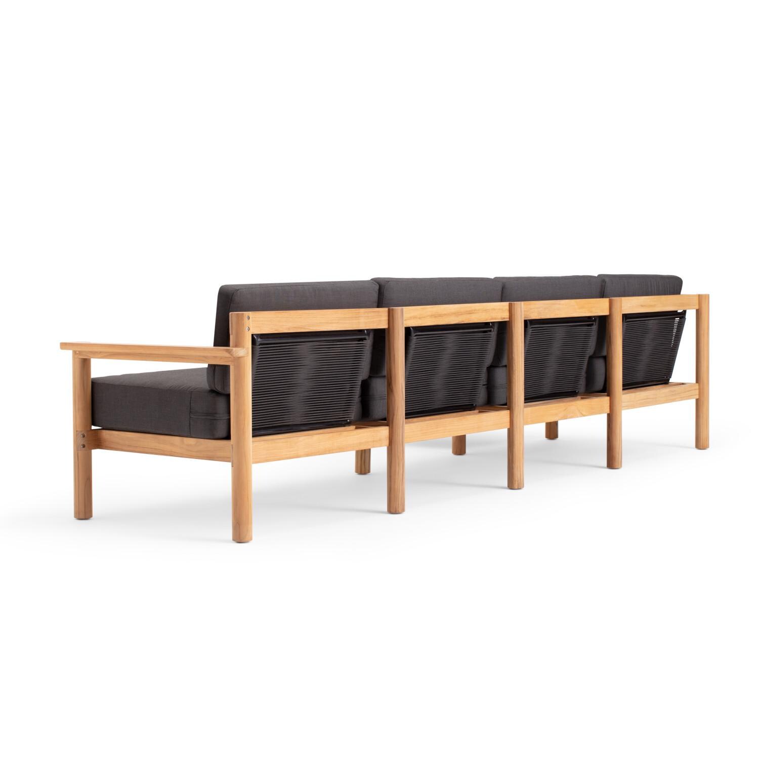 Neighbor HVN-SECT6-CO-2 6 Piece Sectional W/ Teak Arms - Rear View thumbnail