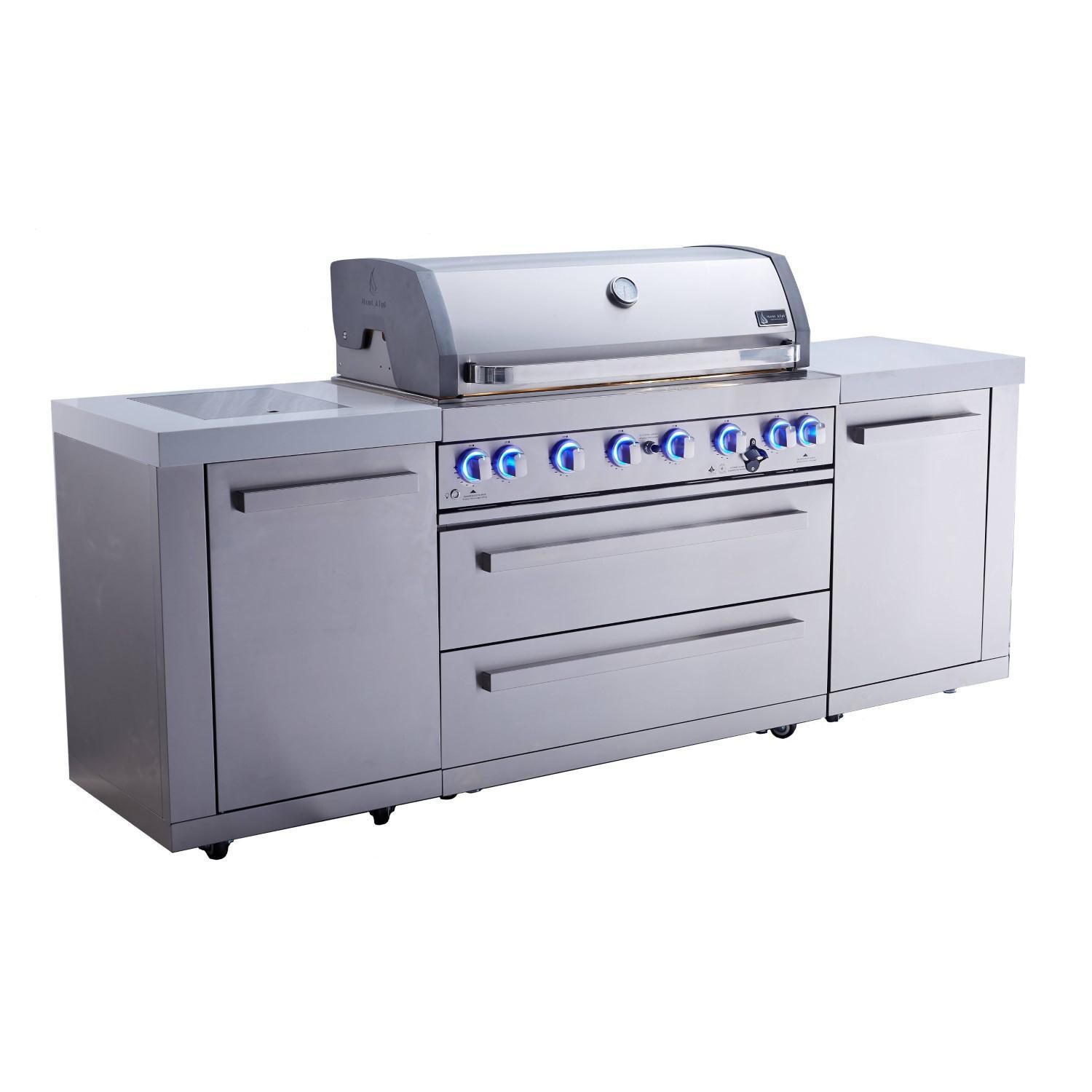 Mont Alpi - MAi805 - Grill Island - Stainless Steel - Closed From Left - White Background thumbnail