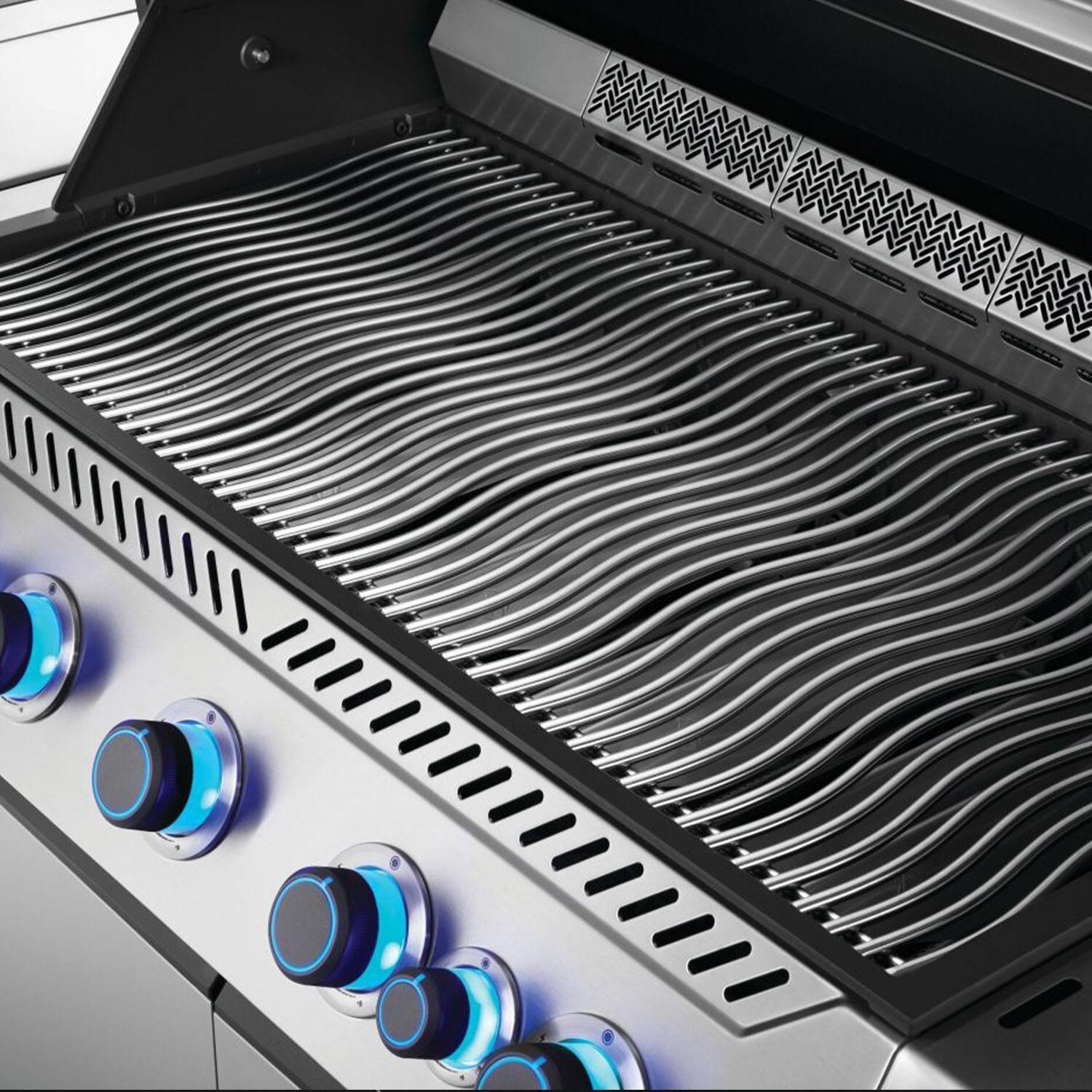 Napoleon P665VRSIBNSS Prestige 665 Propane Gas Grill w/ Infrared Side & Rear Burner - Stainless Steel - Wave Cooking Grids - Detail thumbnail