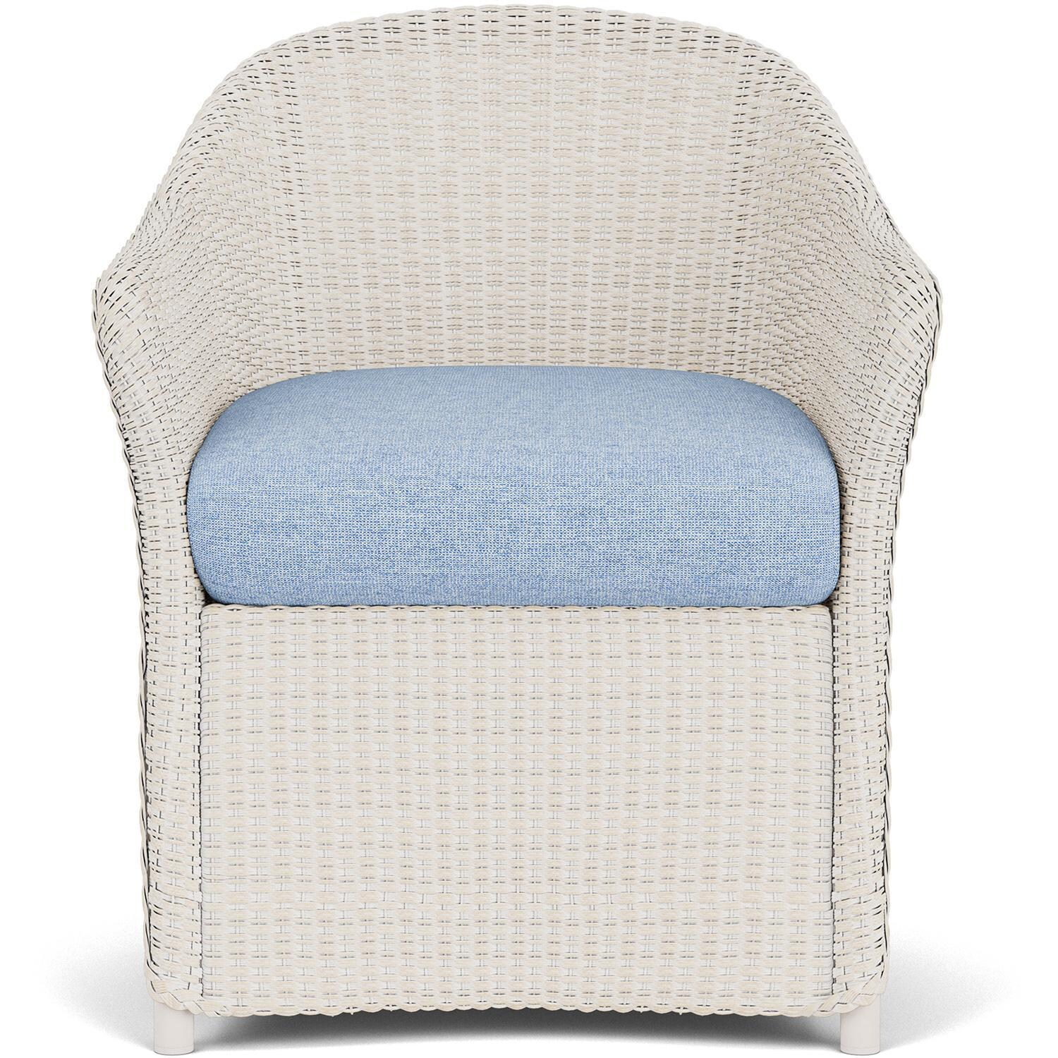 Lloyd Flanders Weekend Retreat Dining Armchair in Antique White Finish W/ Demo Skyway Fabric thumbnail