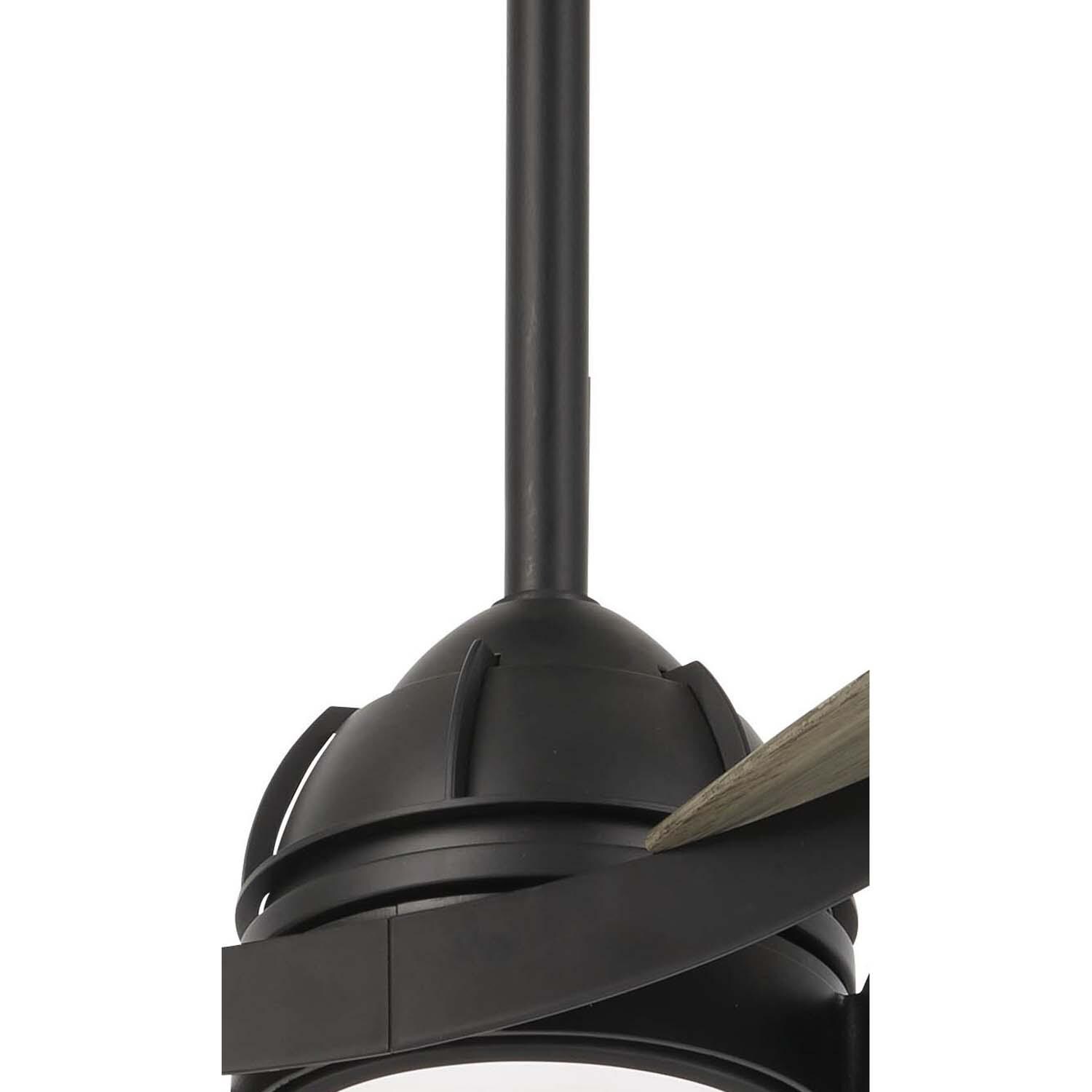 Minka-Aire F742L-CL/SG Molino 65-Inch 3-Blade LED Smart Ceiling Fan in Coal Finish w/ Seashore Grey Blades & Etched White Glass - Downrod thumbnail