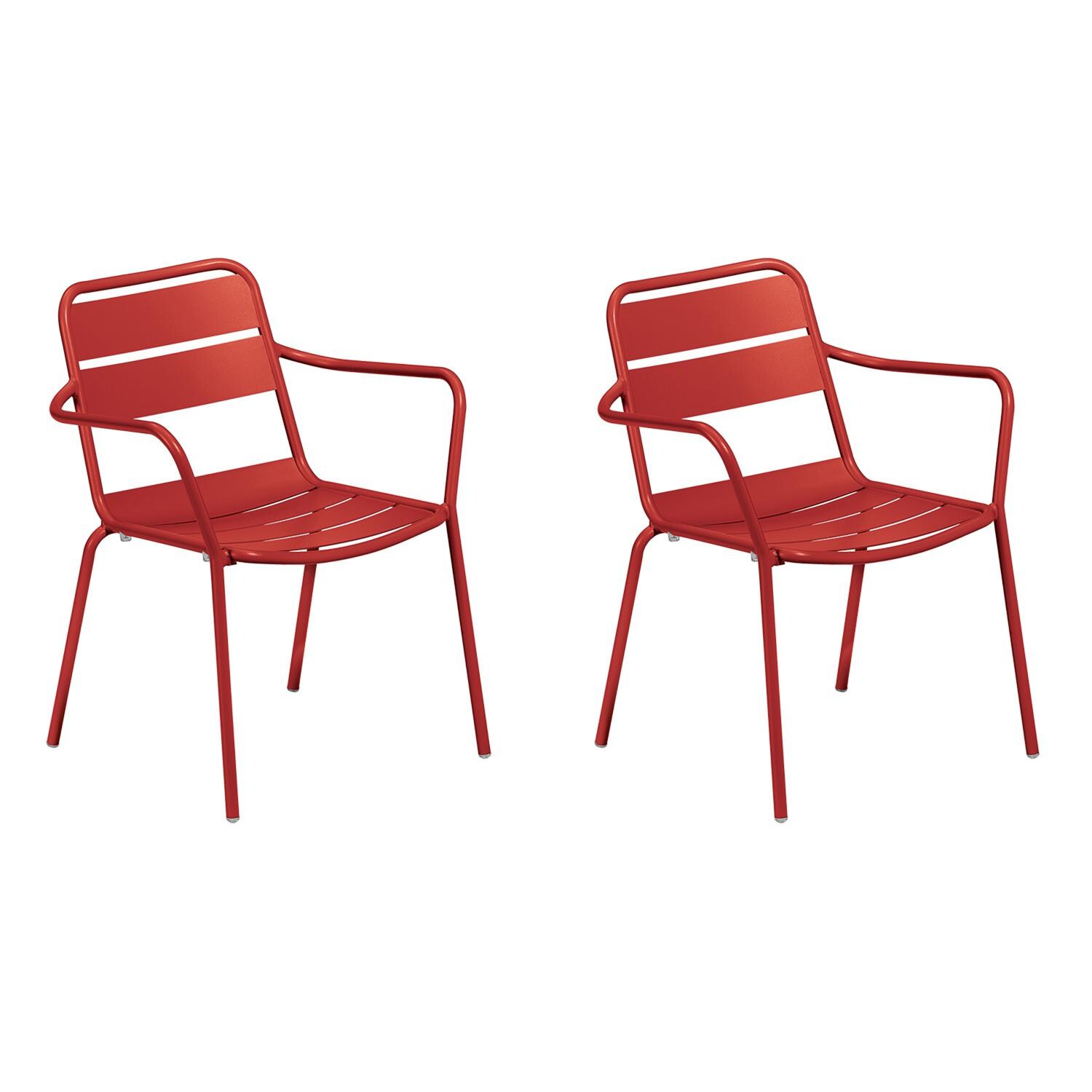 Kapri 2 Pc Aluminum Dining Arm Chair in Venetian By Oxford Garden