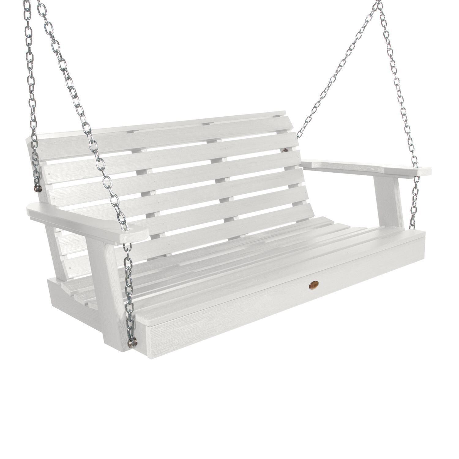 Lakeview Elm Pointe 4-Foot Porch Swing - White - Angled View thumbnail