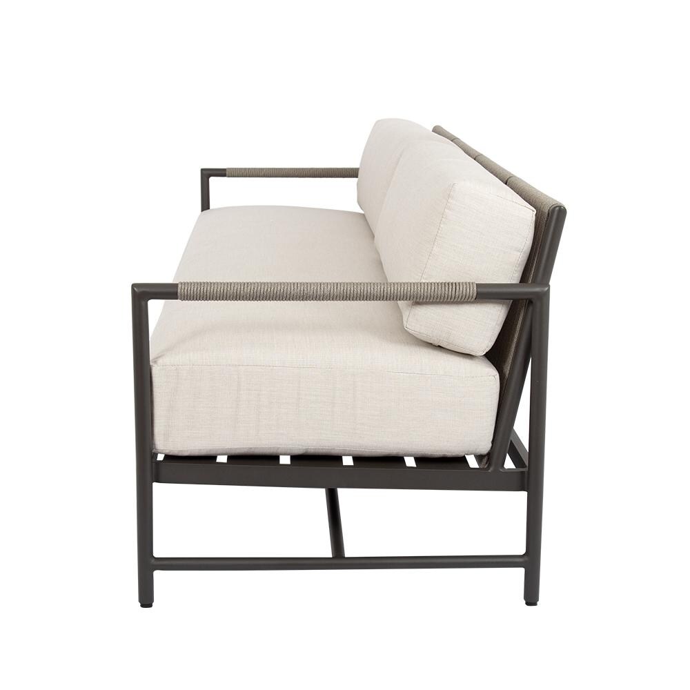 Sunset West - 4601-23-57005 - Pietra Rope & Aluminum Patio Sofa W/ Sunbrella Echo Ash Cushions - Side View thumbnail
