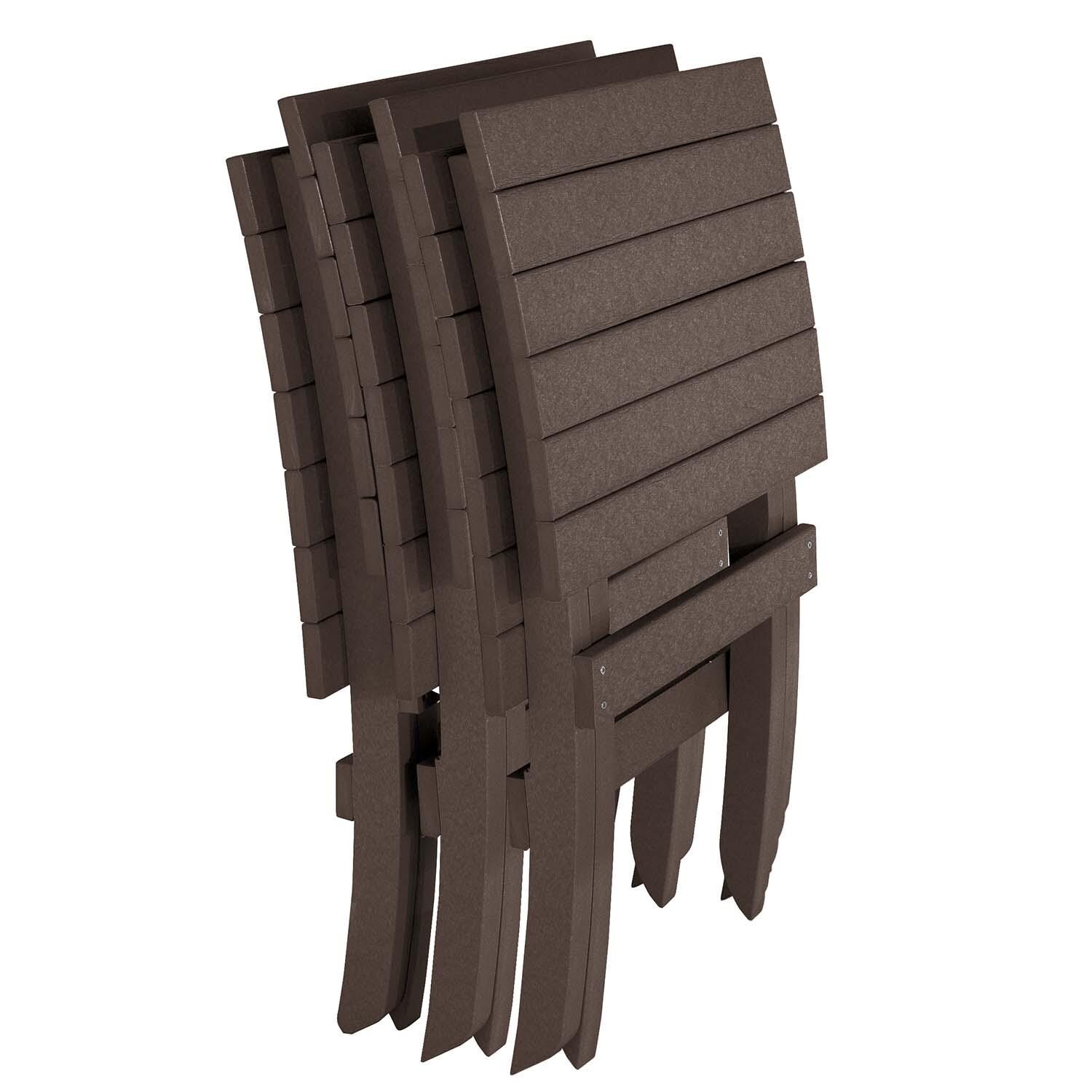 Hazel Cove Recycled Plastic Folding & Stacking Dining Side Chair in Mangrove Brown by Lakeview Outdoor Designs - Stacking - White Background thumbnail