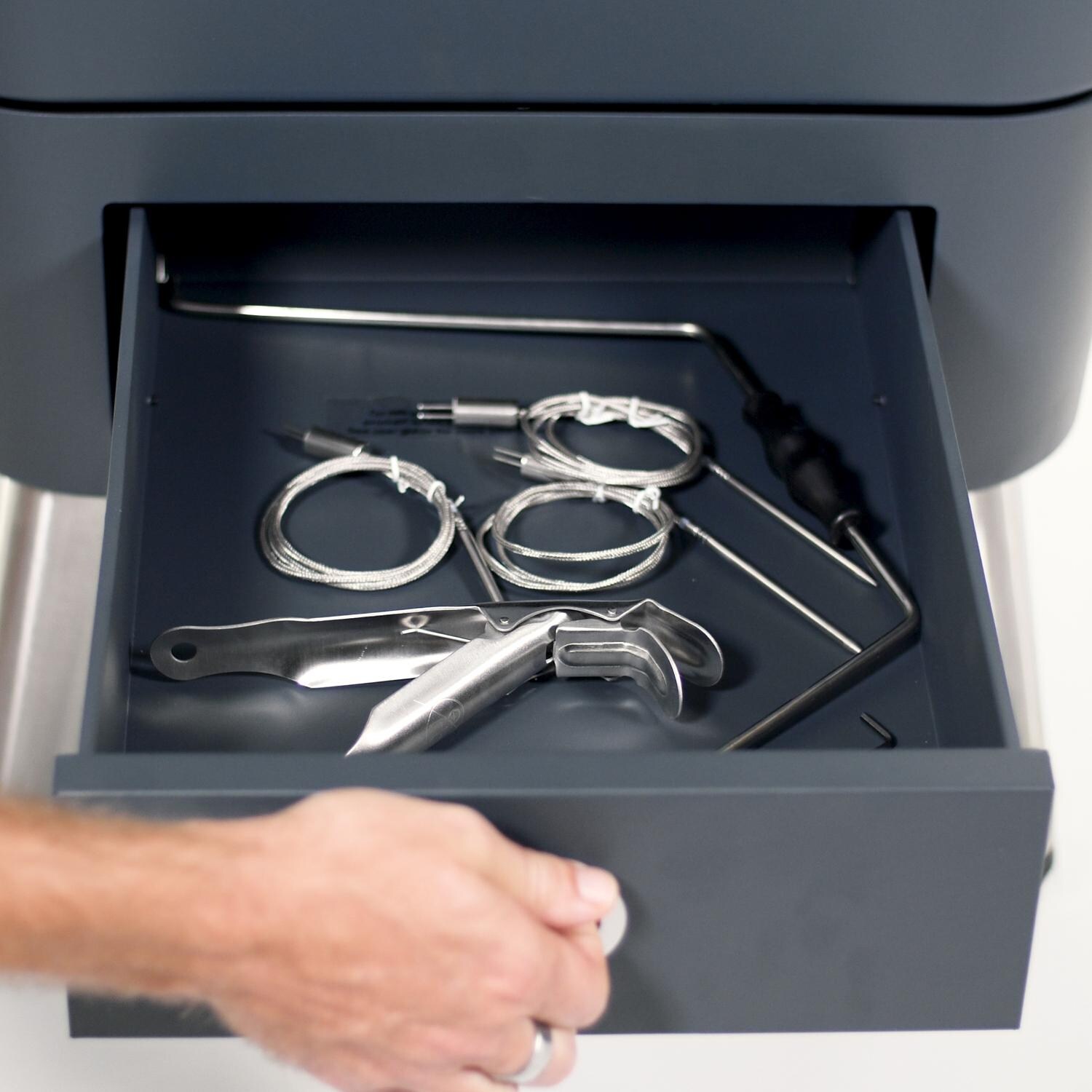 Everdure By Heston Blumenthal 4K 21-Inch Charcoal Grill & Smoker - Storage Drawer thumbnail