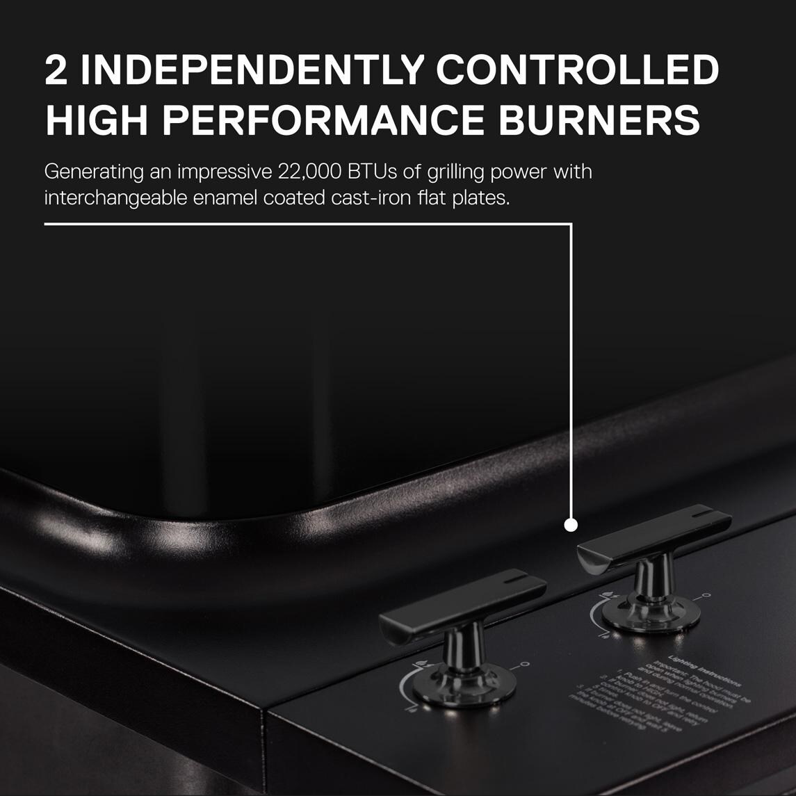 Everdure HBG2BUS Everdure FORCE 48-in 2 Burner Propane Grill w/ Stand - Black - HBG2BUS - Knob Details - Detail