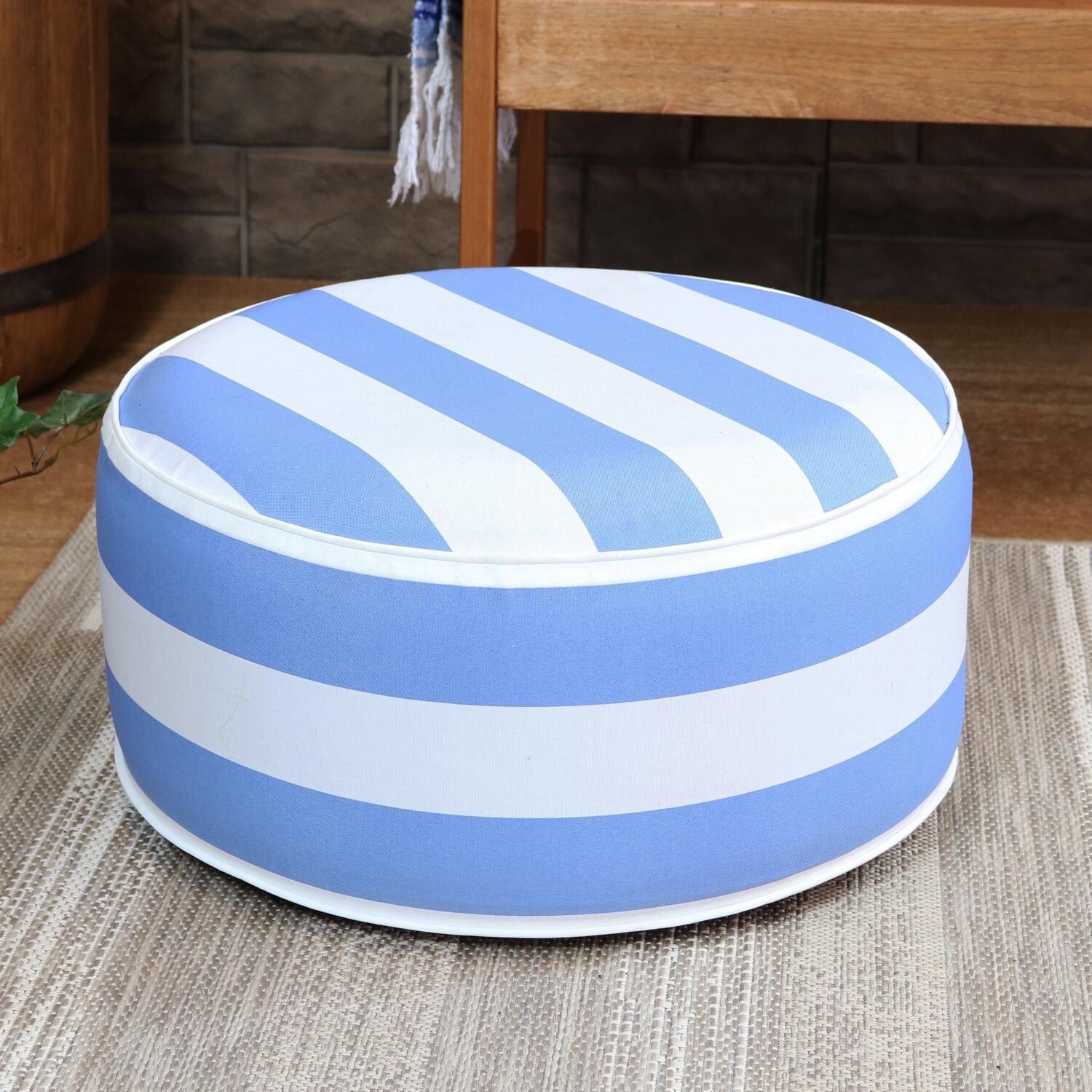Polymer Ottoman in Beach-Bound Stripe by Ultimate Patio