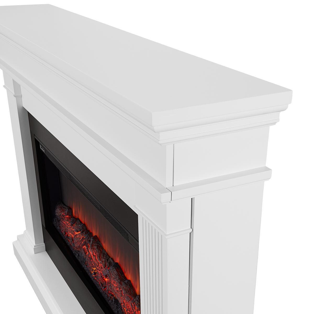 Real Flame 8080E-W Beau 58-Inch Electric Fireplace Mantel - White - Corner thumbnail