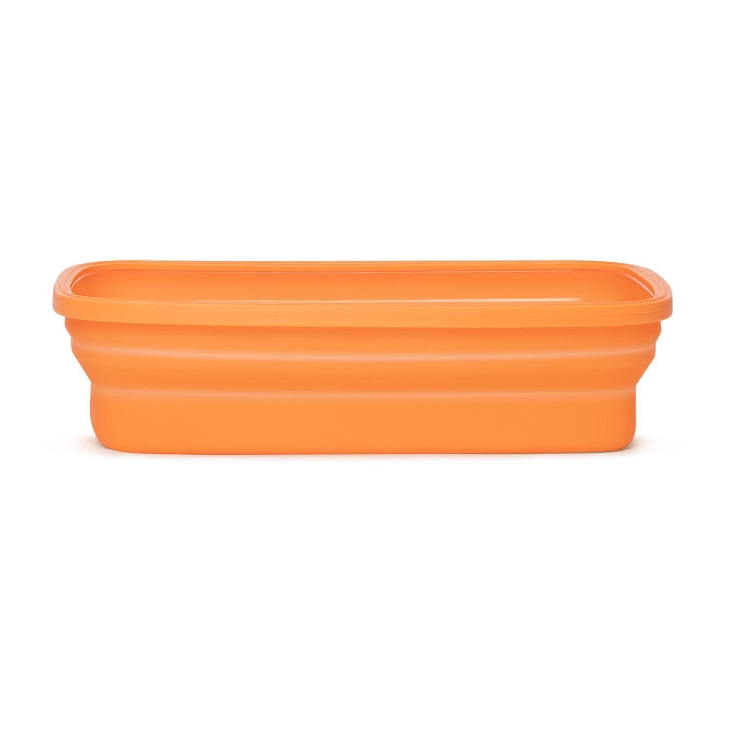Drip EZ SCNDZ-3PK-1-OR Secondz Food Storage Prep Tub - Orange - Large Food Storage - Lid Off - White Background