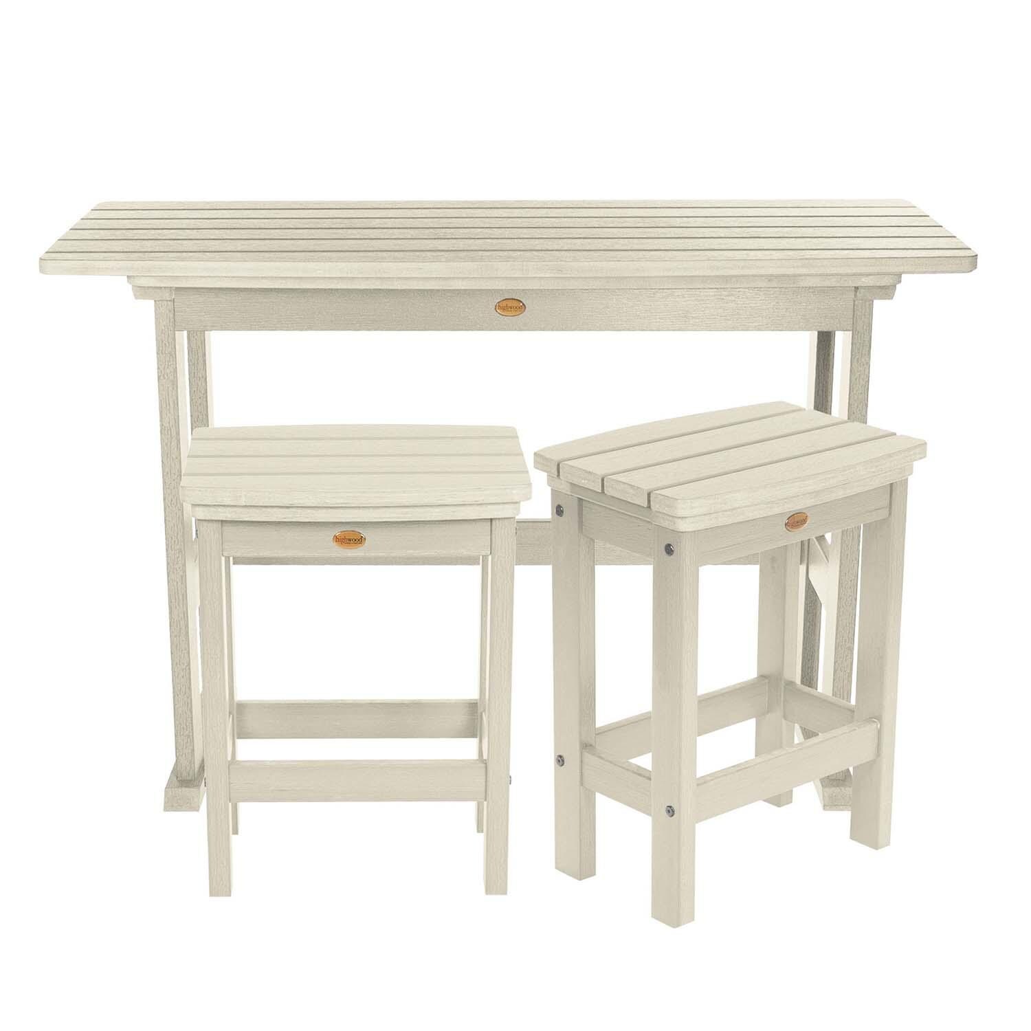 Hart Lane 3 Pc Recycled Plastic Counter Height Dining Set in Whitewash By Lakeview - White Background thumbnail