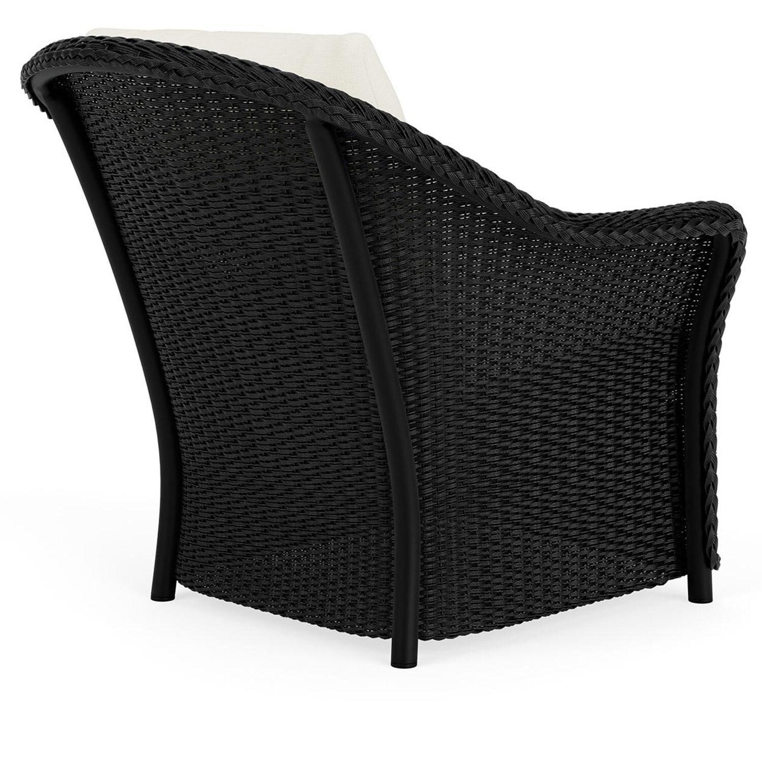 Lloyd Flanders Weekend Retreat Lounge Chair in Ebony Finish W/ Sailcloth Salt Fabric - Back Right thumbnail