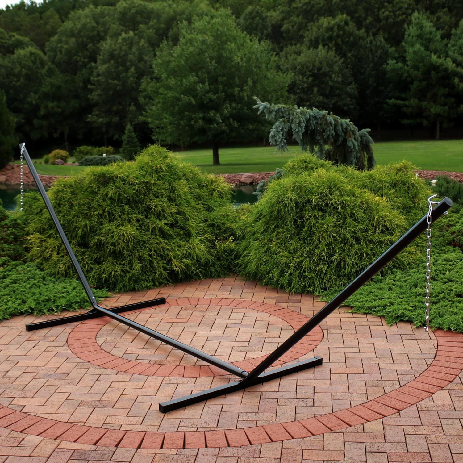 Ultimate Patio Heavy-Duty Steel Beam Hammock Stand - Black - Lifestyle thumbnail