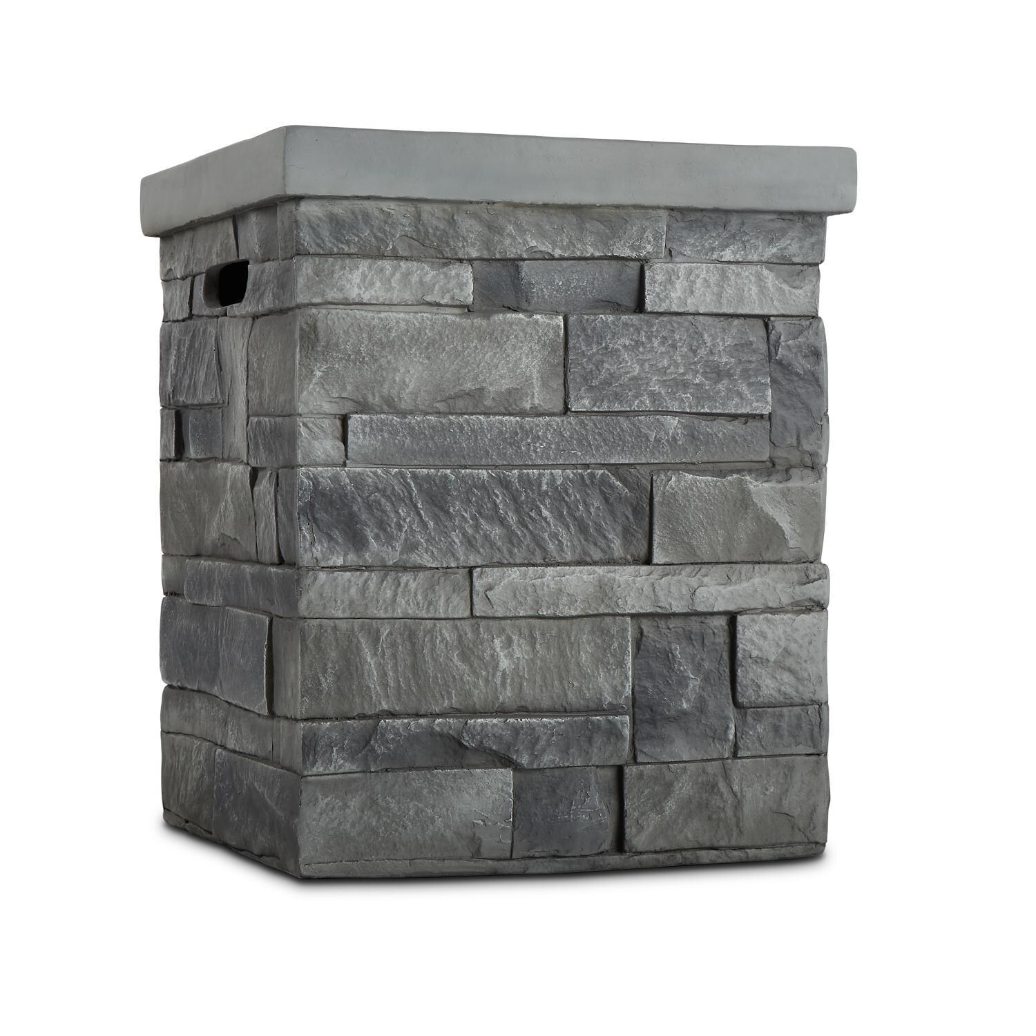 Lakeview Outdoor Designs SC-T0027-GLS Gentilly Square Gray Propane Tank Cover - Low Angle thumbnail