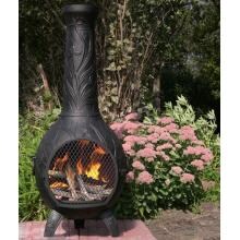 The Blue Rooster Orchid Style Cast Aluminum Chiminea With Natural Gas Conversion Kit - Charcoal image