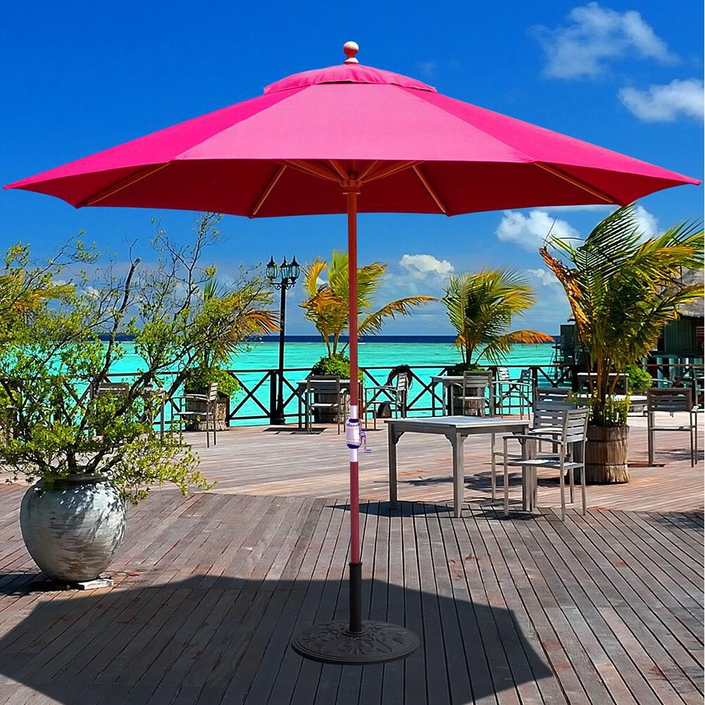 11 ft led offset patio umbrella in sunbrella henna Treasure Garden Octagonal Outdoor (High-Perform style umbrella provides 86 square feet of optimal shade without the pole getting in the way of conversations and entertaining Hampton Bay 11' Aluminum Cantilever