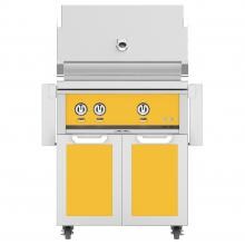 Hestan 30-Inch Natural Gas Grill W/ All Infrared Burners & Rotisserie On Double Door Tower Cart - Sol - GSBR30-NG-YW