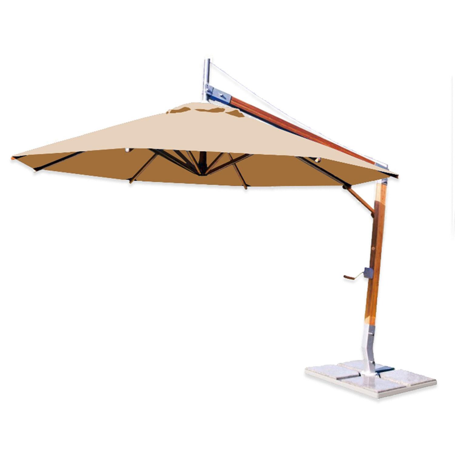 Bambrella Sirocco 10 Ft. Round Sidewind Umbrella - Harvest Wheat Canopy