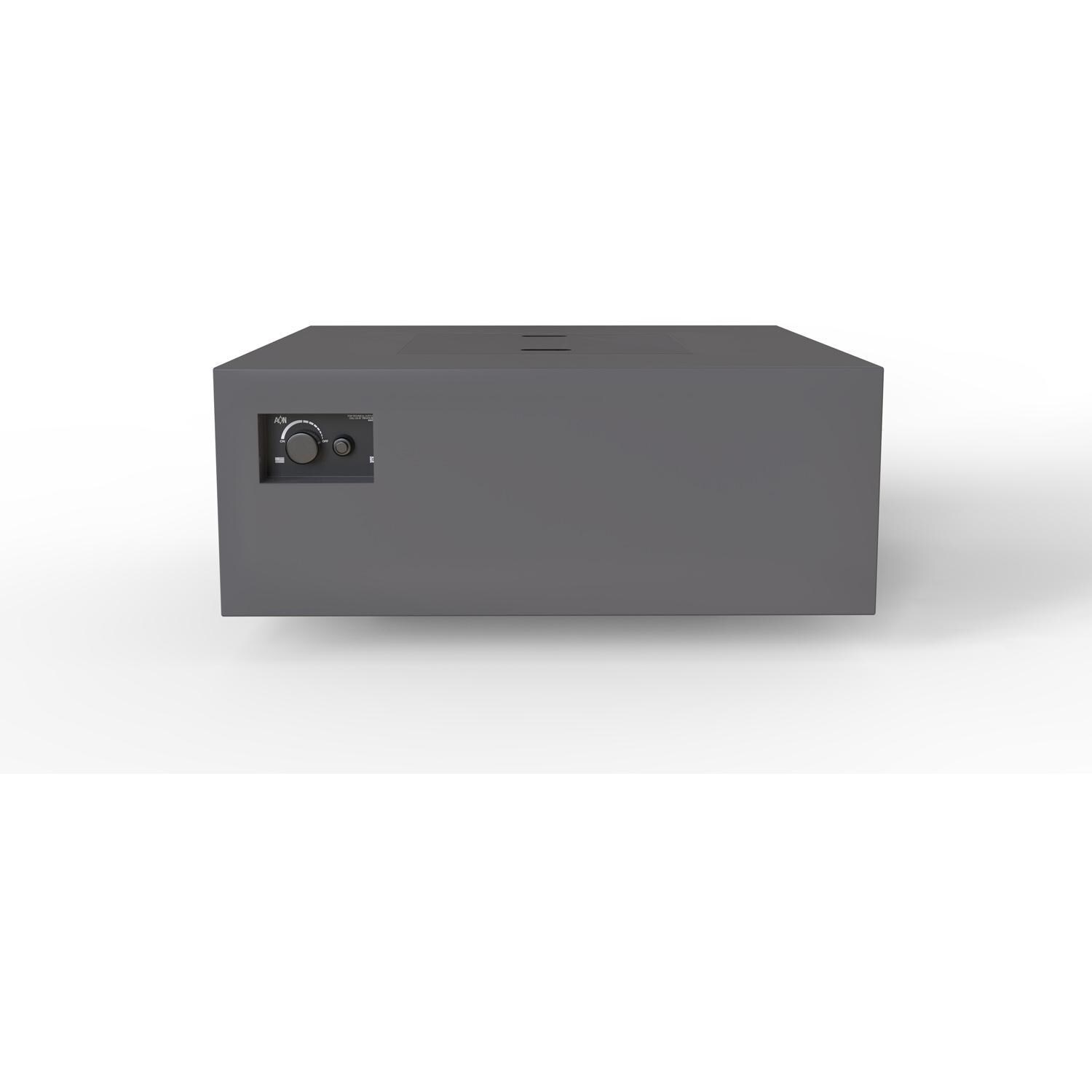 AON 40 Inch Square Powder Coated Steel Propane Fire Pit Table in Charcoal By Warming Trends - Side View - White Background thumbnail