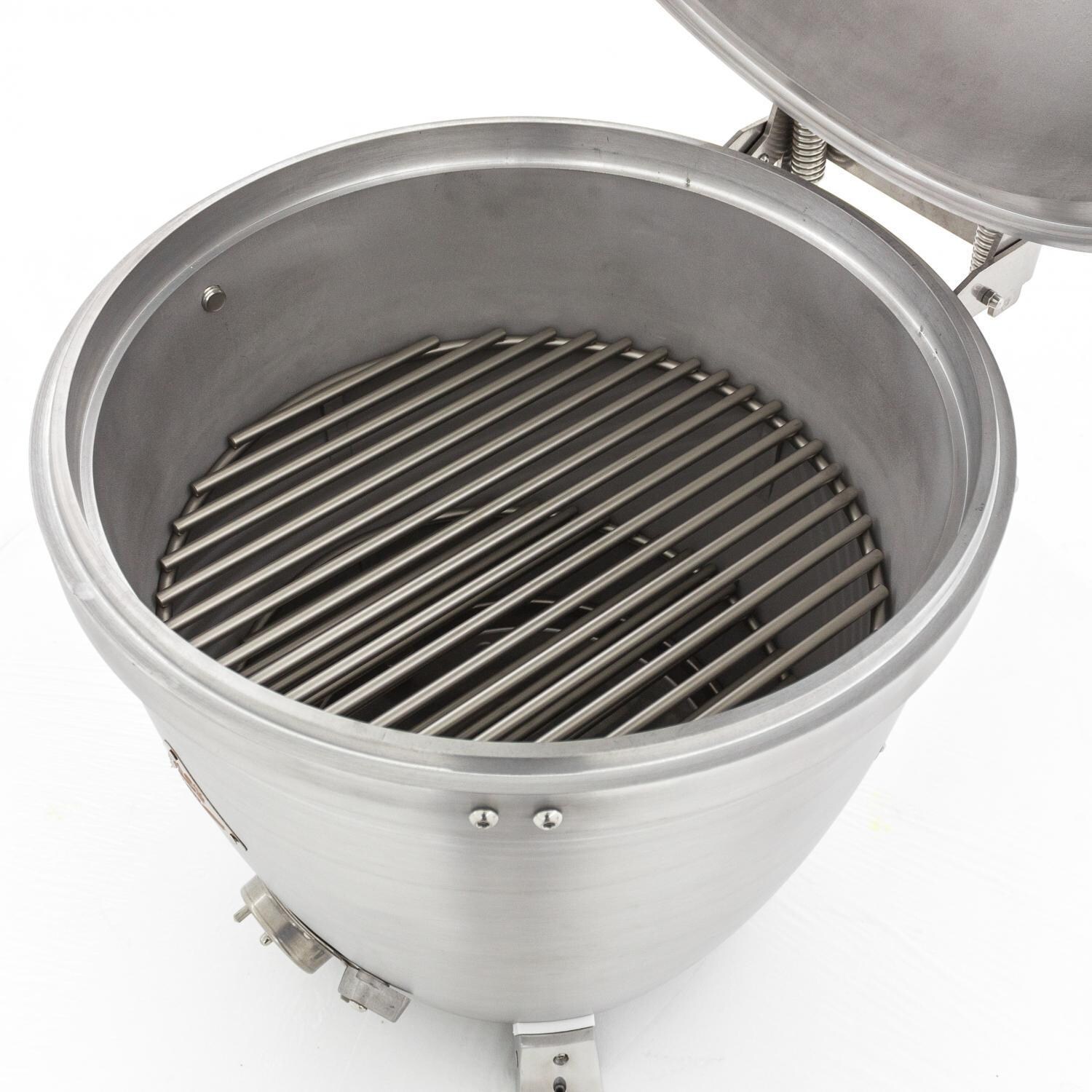 Blaze 20-Inch Freestanding Cast Aluminum Kamado Grill With Round Shelf - Middle Cooking Grate thumbnail
