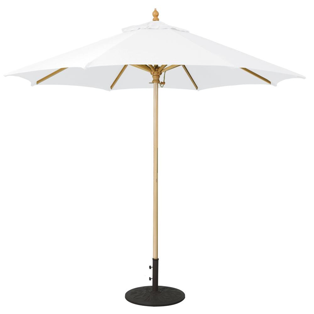 Galtech 9 Ft. Octagonal Wood Patio Umbrella W/ Manual Lift - Light Wood Frame W/ Natural Sunbrella Fabric thumbnail
