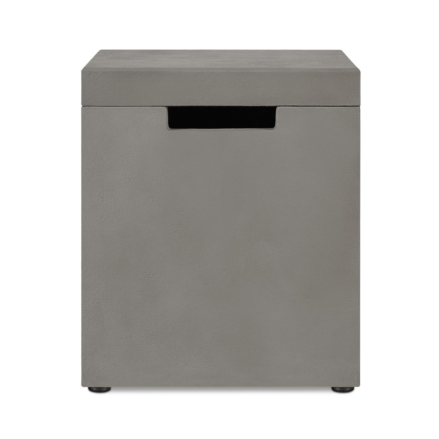 BBQGuys Signature 357-FLNT Olliewood Propane Tank Cover - Flint - Handle - White Background thumbnail