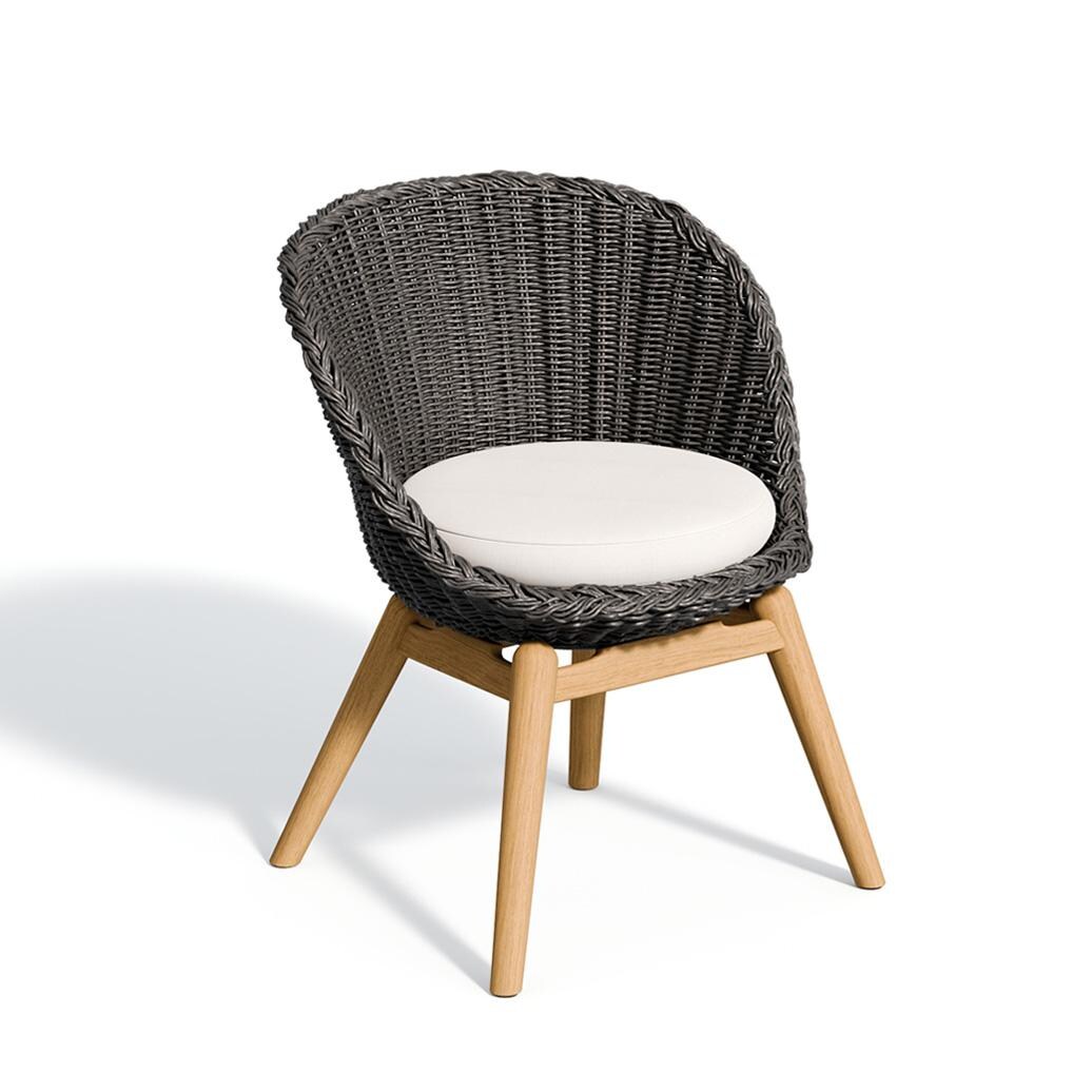 Oxford Garden Tulle Wicker & Natural Teak Dining Chair in Shadow/Bliss Linen thumbnail