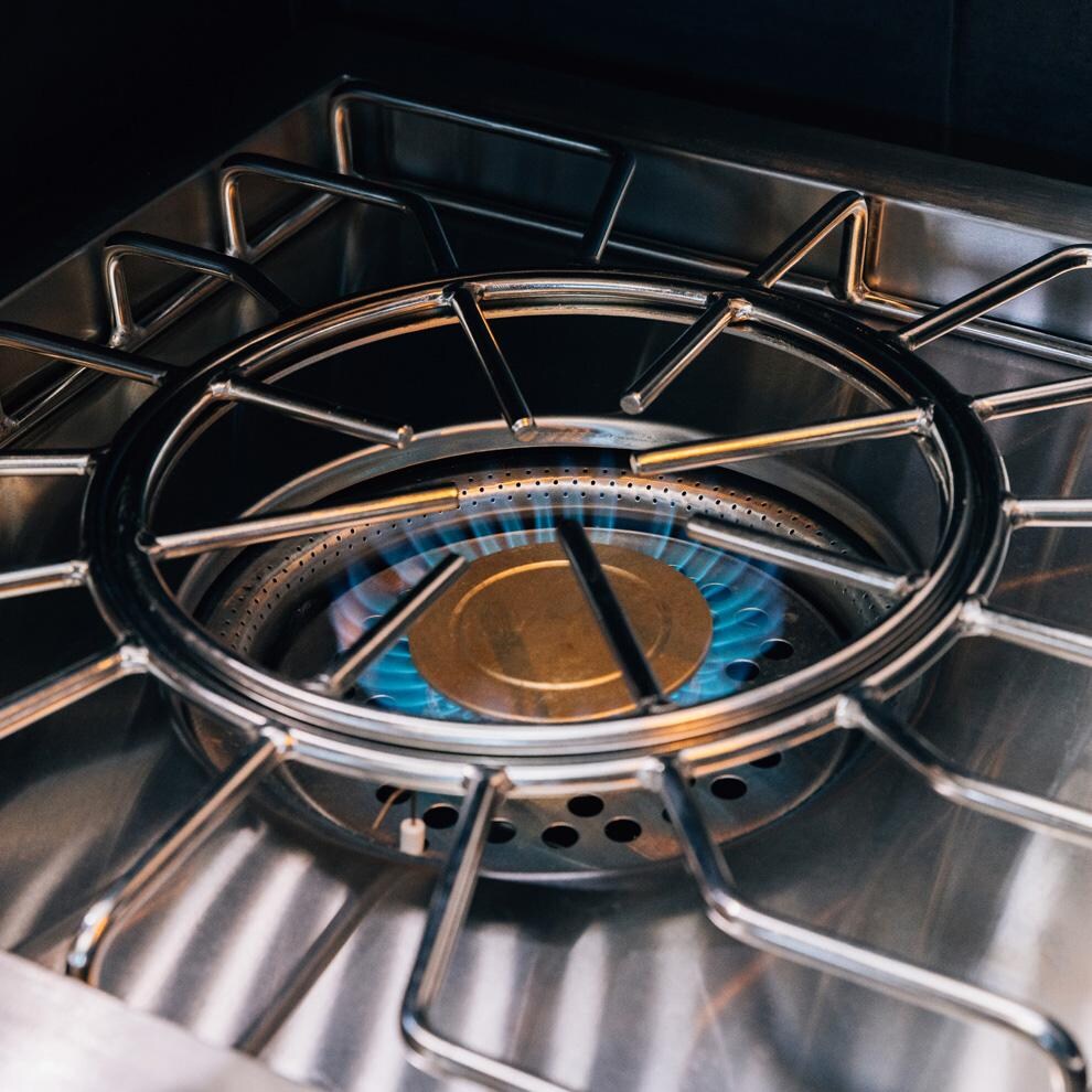 American Made Grills Estate Power Burner ESTPB2-NG - Natural Gas - Small Flame in the Dark - Lifestyle thumbnail