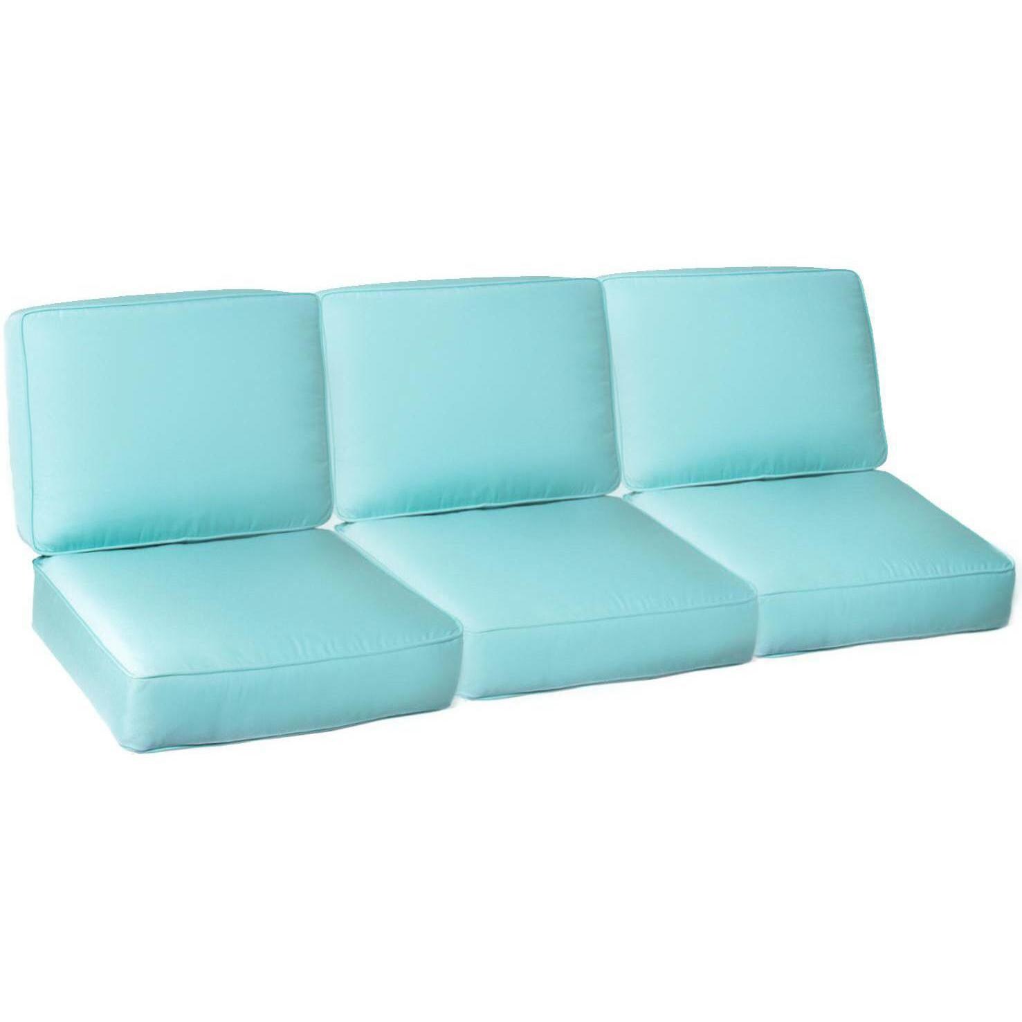 Medium Replacement Sofa Cushion Set With Piping - Canvas Glacier thumbnail