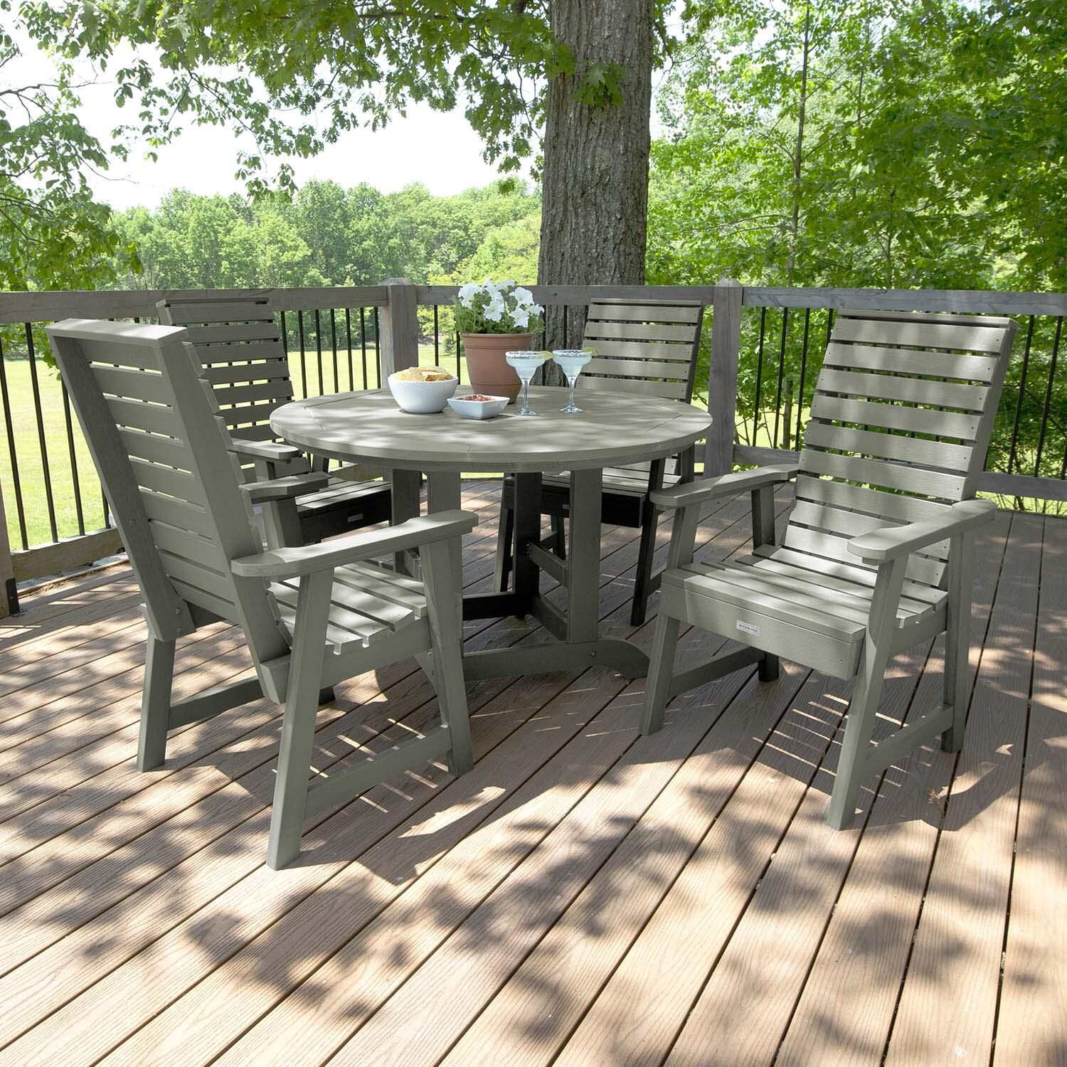 Elm Pointe 5 Pc Recycled Plastic Dining Set in Eucalyptus by Lakeview Outdoor Designs