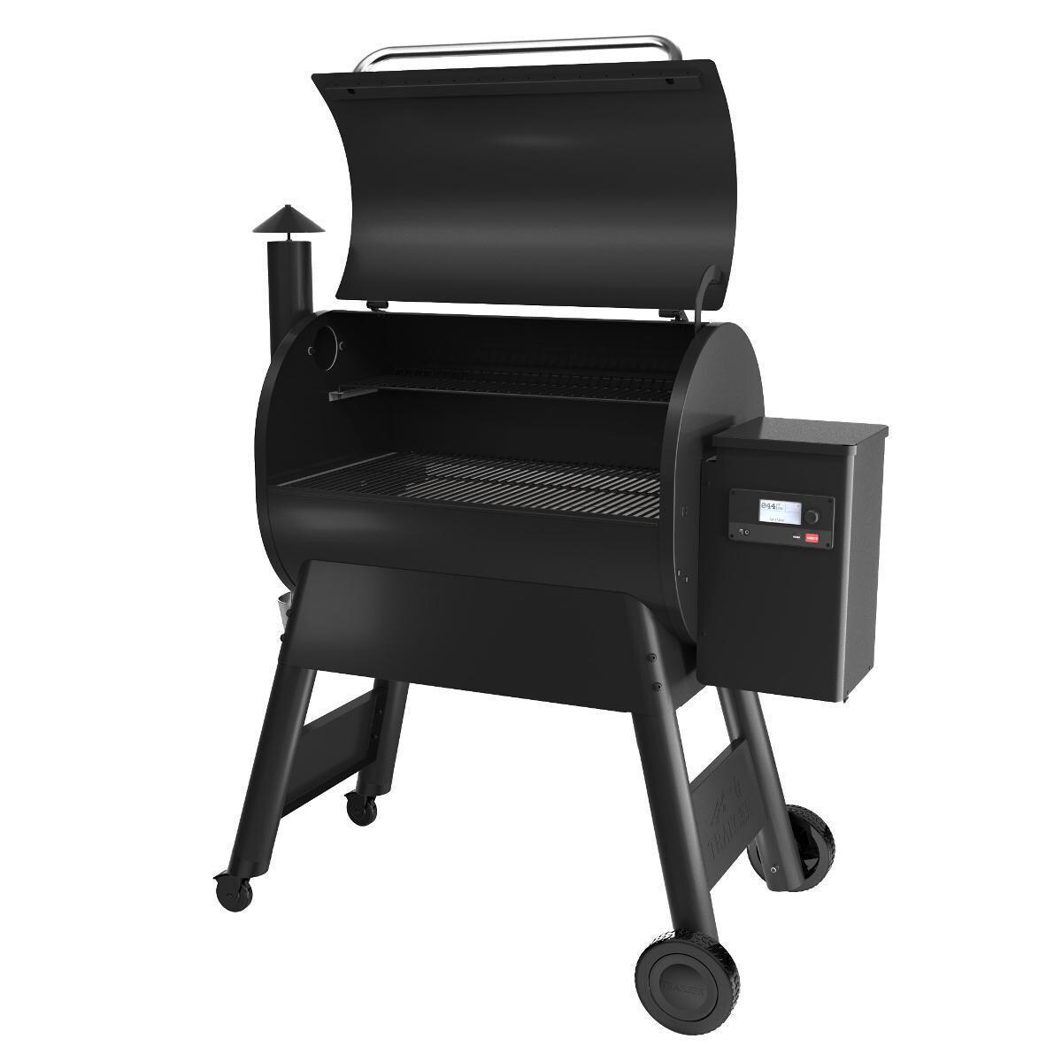 Traeger TFB78GLE Pro 780 Wood Pellet Grill - Black - Grill Hood Open thumbnail